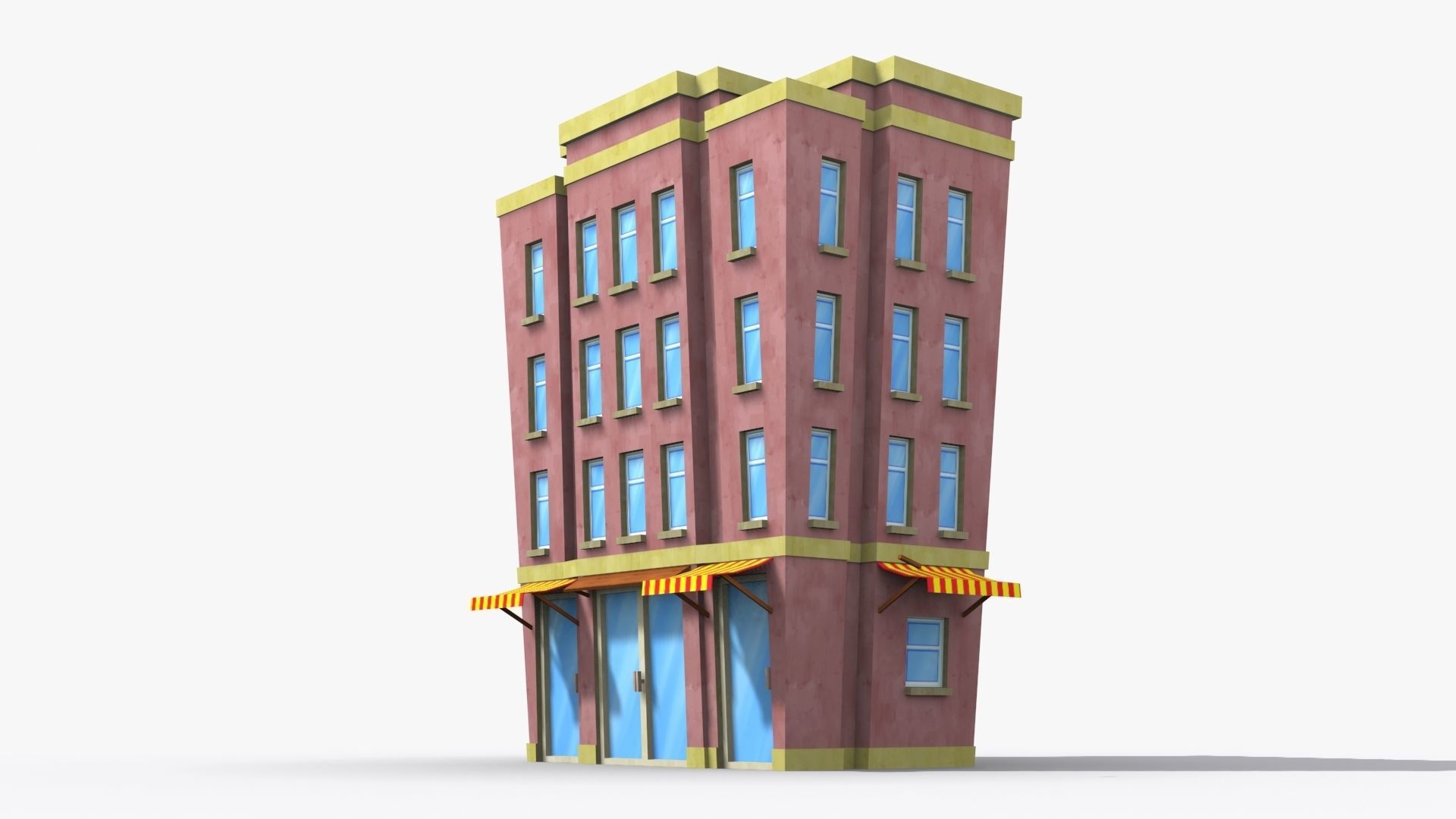 35 Cartoon Building collection Low poly _11