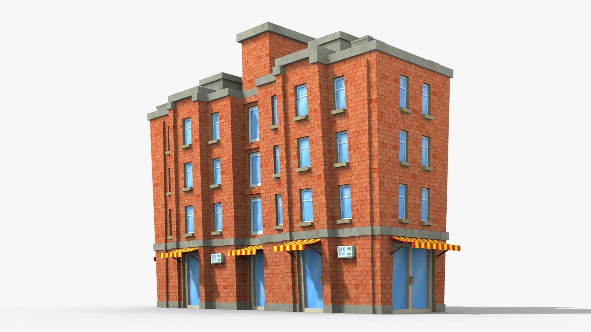 35 Cartoon Building collection Low poly _1