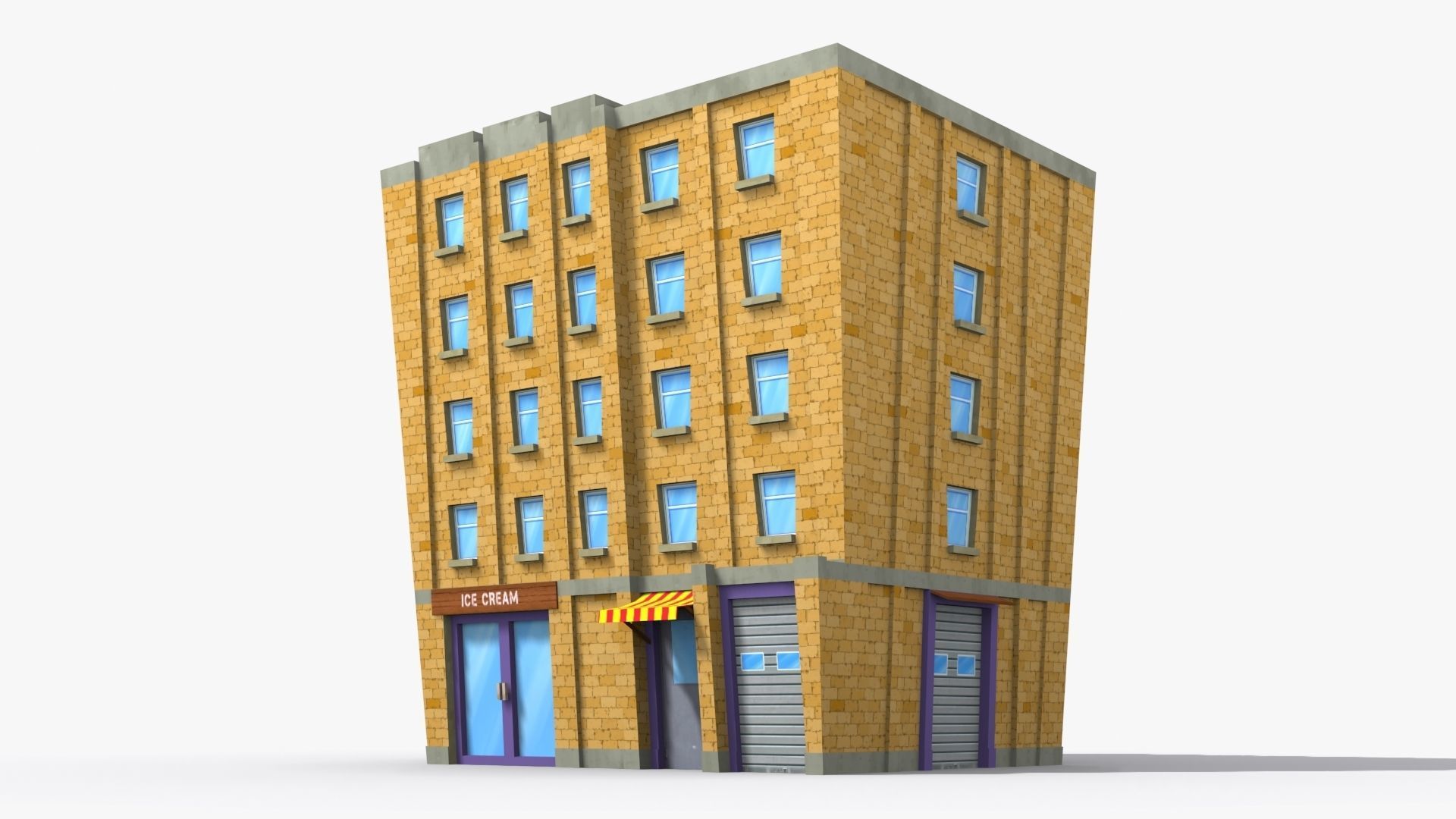 35 Cartoon Building collection Low poly _3
