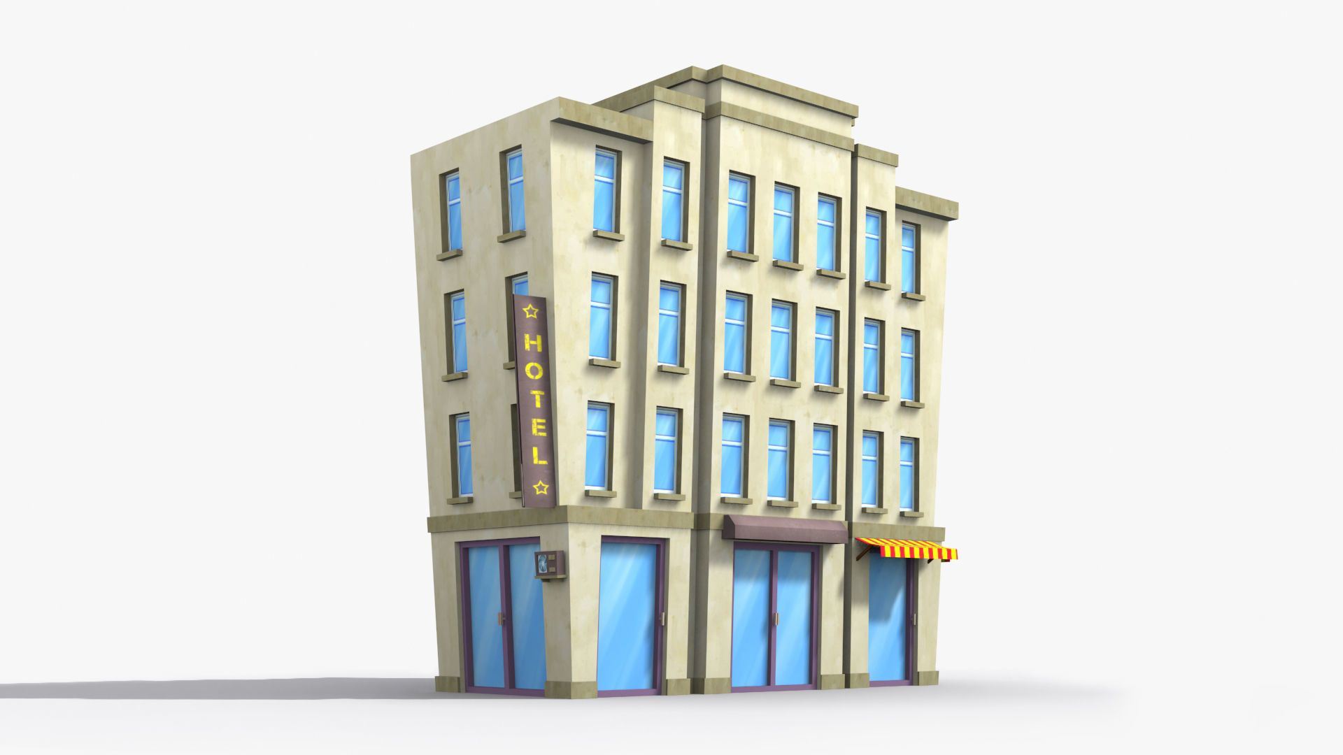 35 Cartoon Building collection Low poly _27