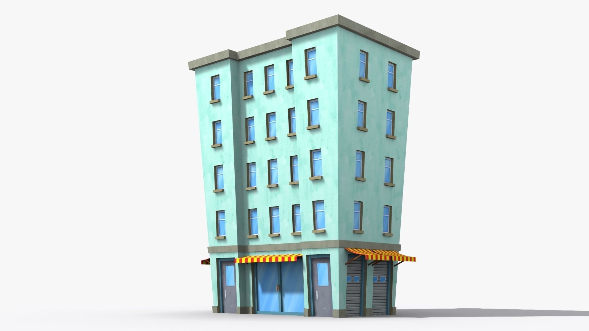 35 Cartoon Building collection Low poly _19