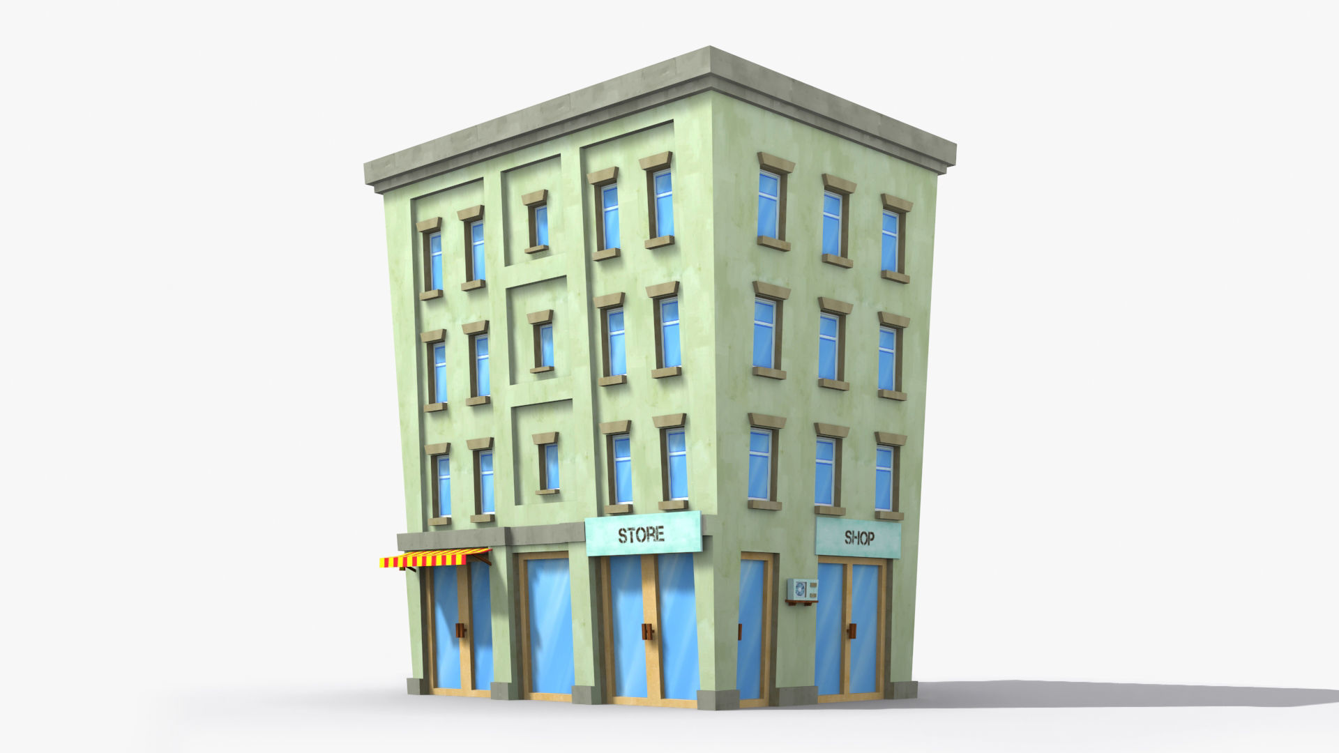 35 Cartoon Building collection Low poly _22