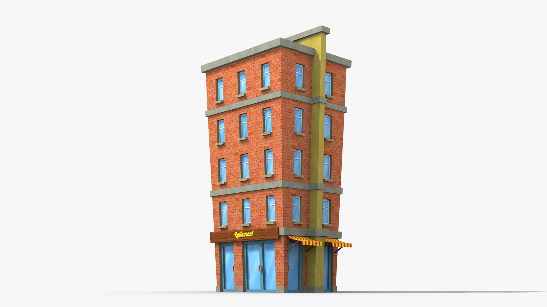 35 Cartoon Building collection Low poly _8