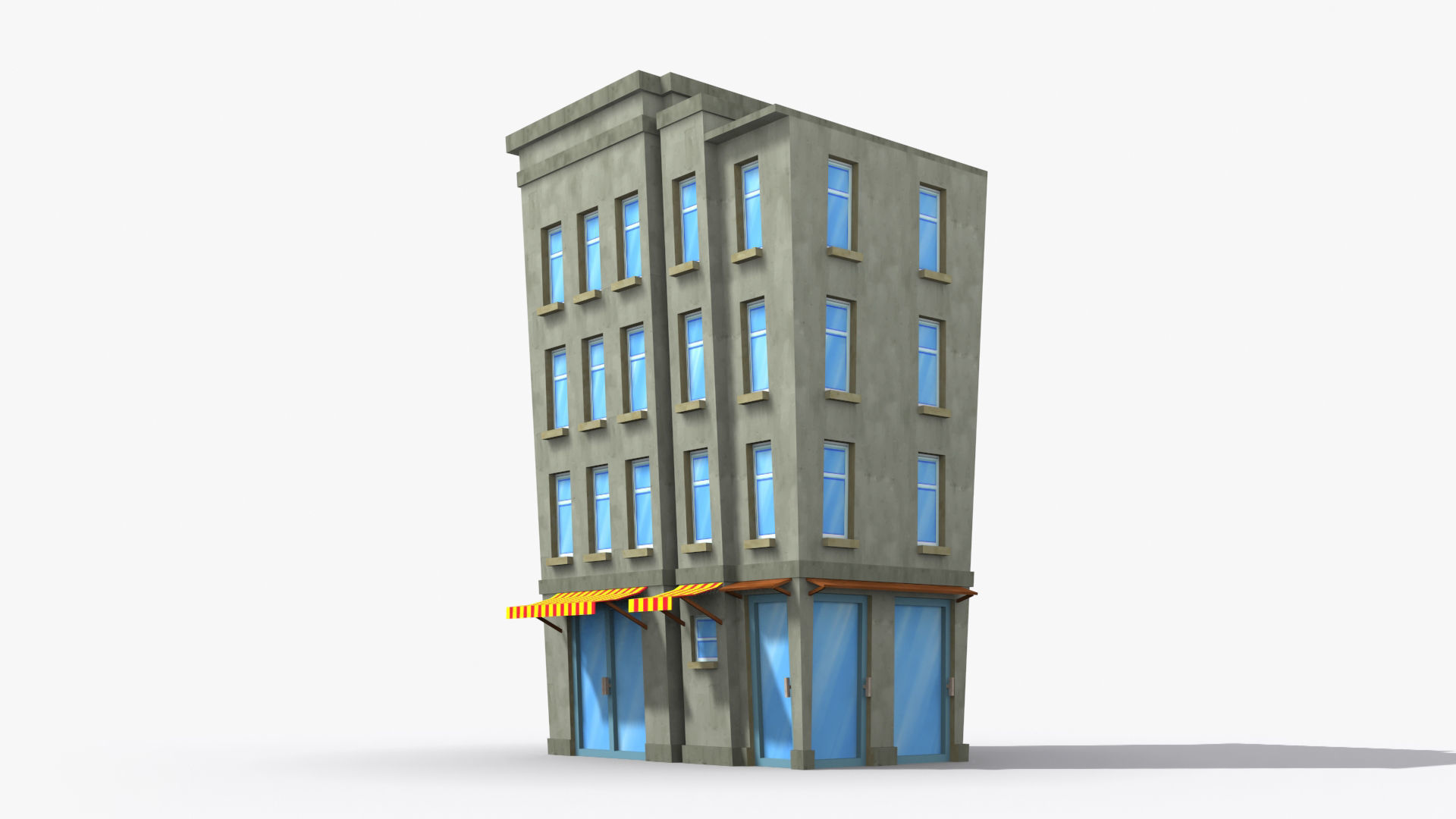 35 Cartoon Building collection Low poly _10