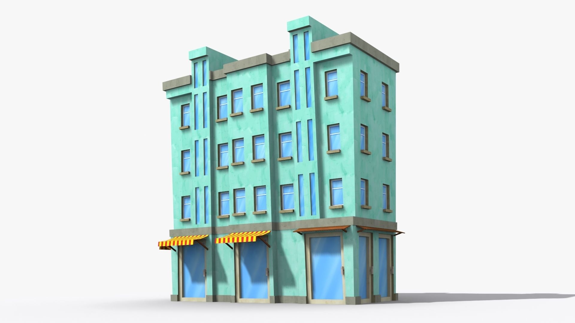 35 Cartoon Building collection Low poly _14