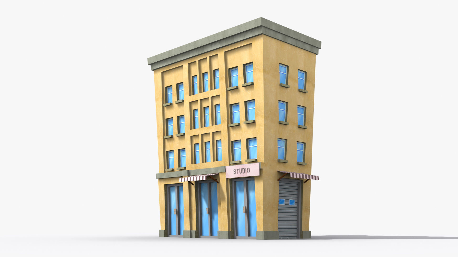 35 Cartoon Building collection Low poly _24
