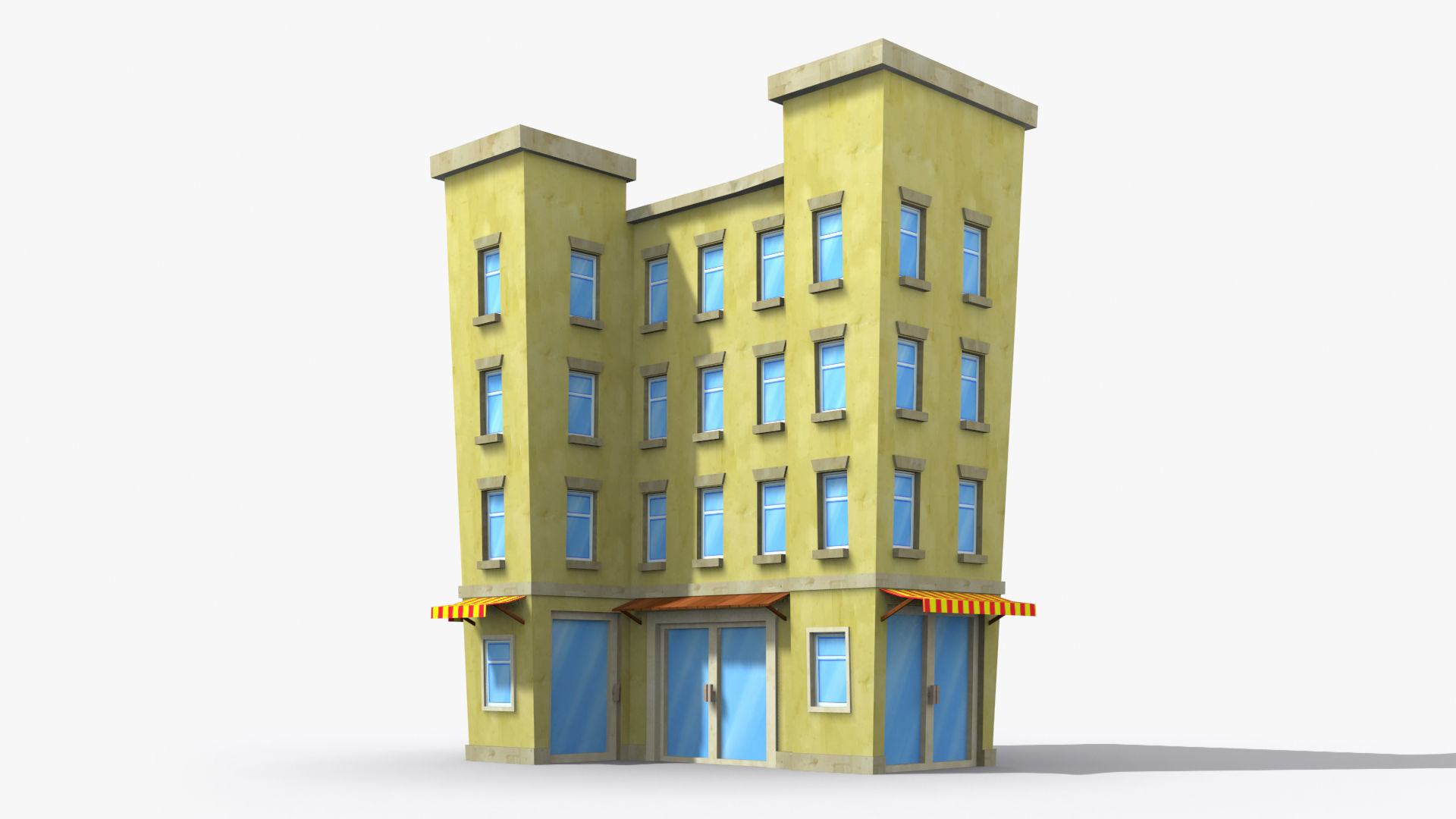 35 Cartoon Building collection Low poly _5