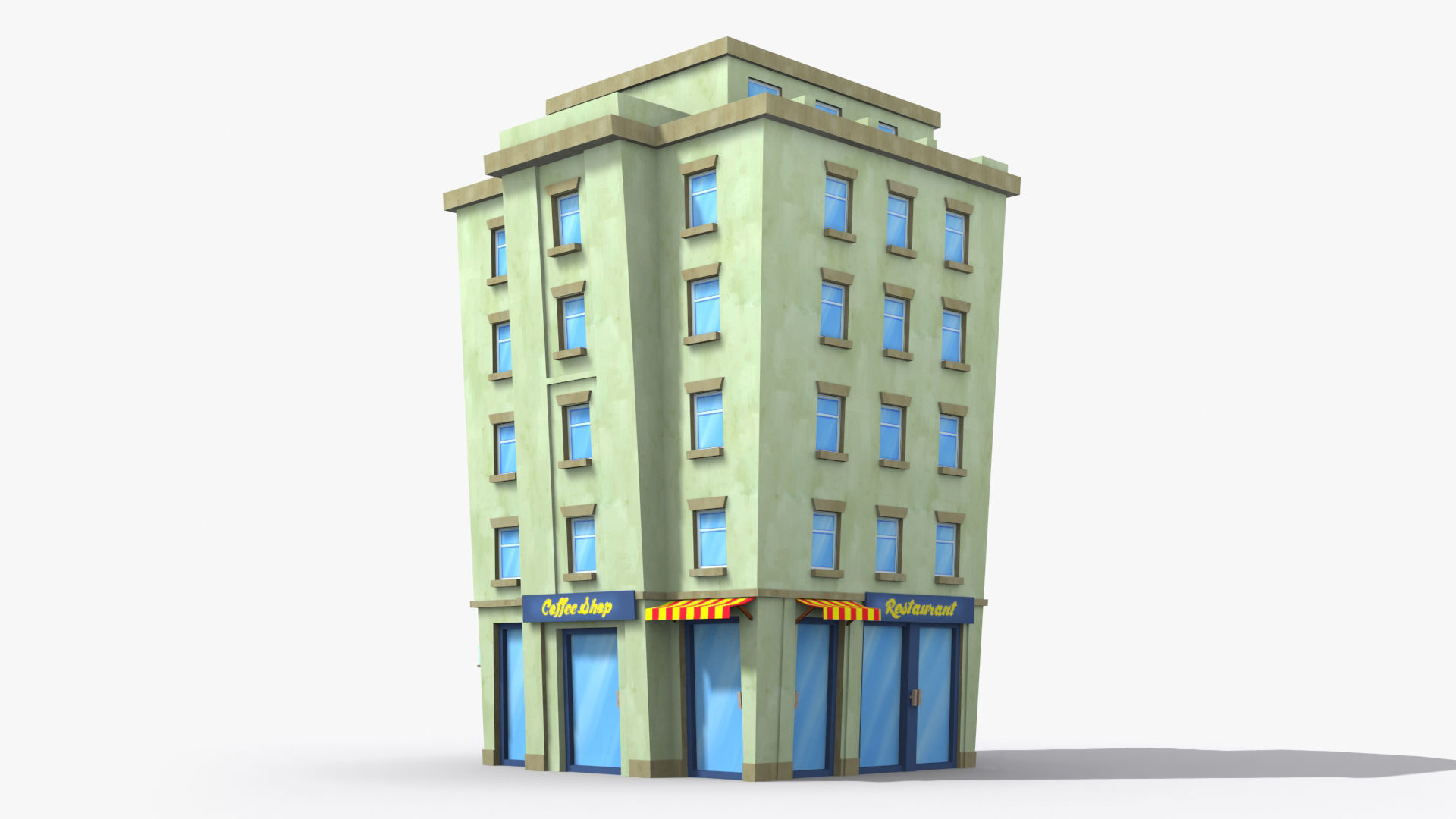 35 Cartoon Building collection Low poly _9