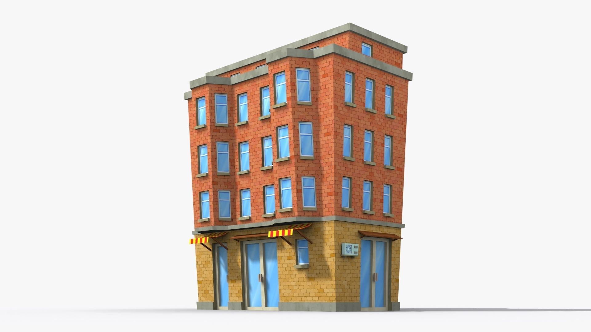 35 Cartoon Building collection Low poly _15