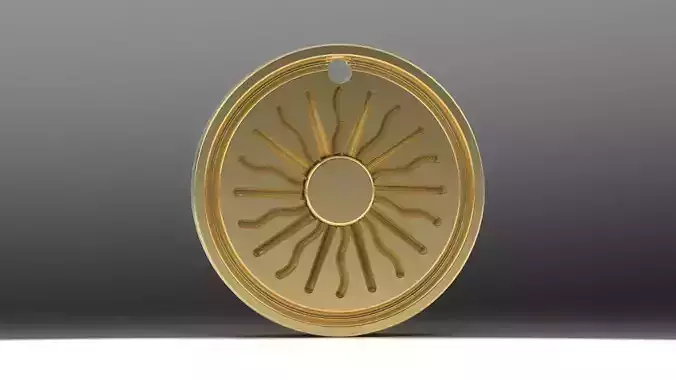 sun rays coin charm 3D print model