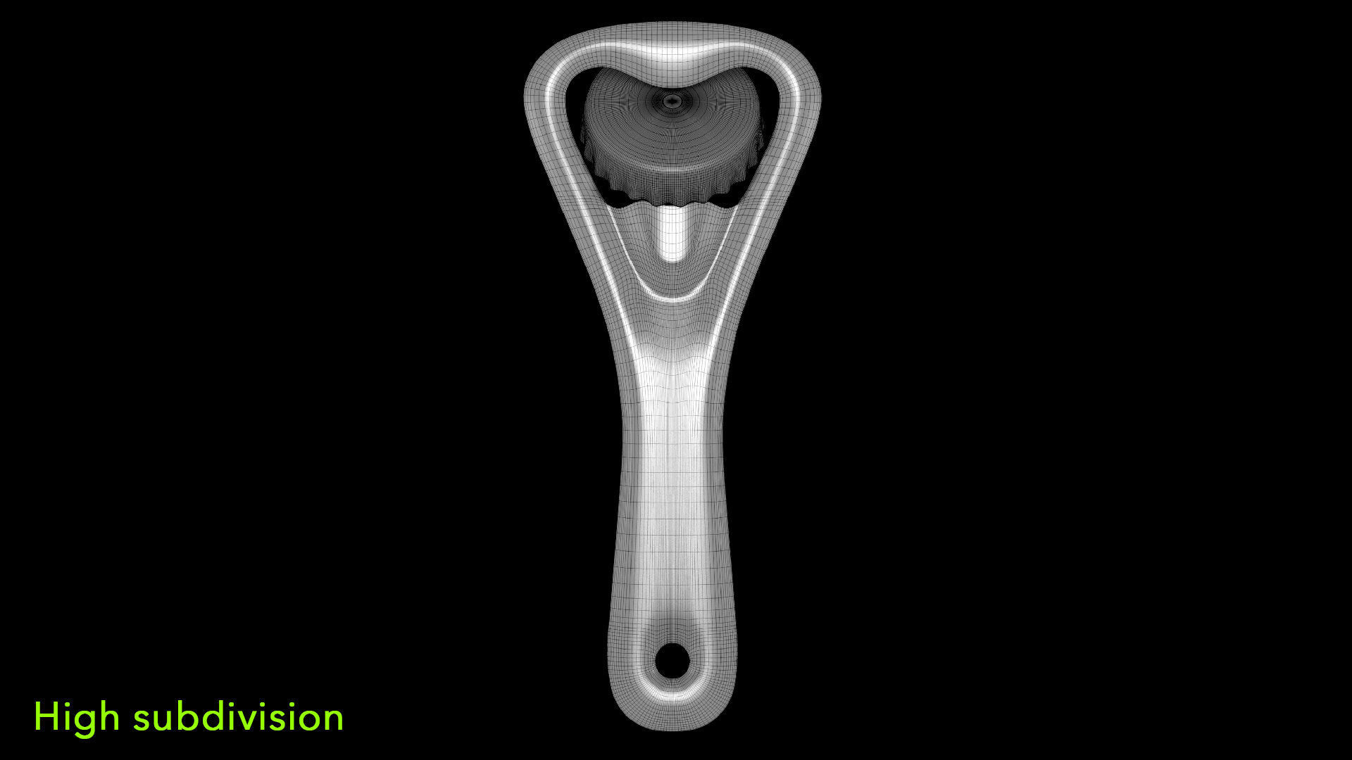 Bottle opener Low-poly 3D model_4