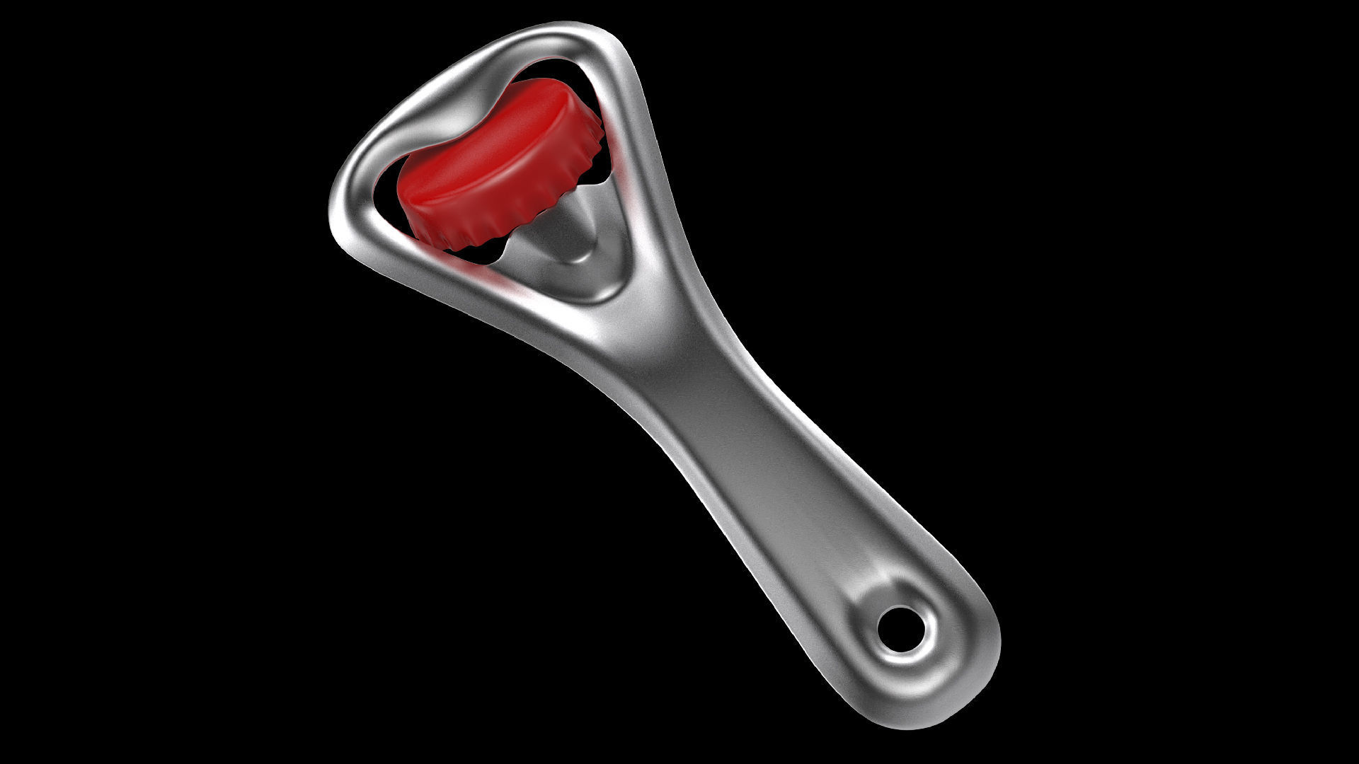 Bottle opener Low-poly 3D model_11