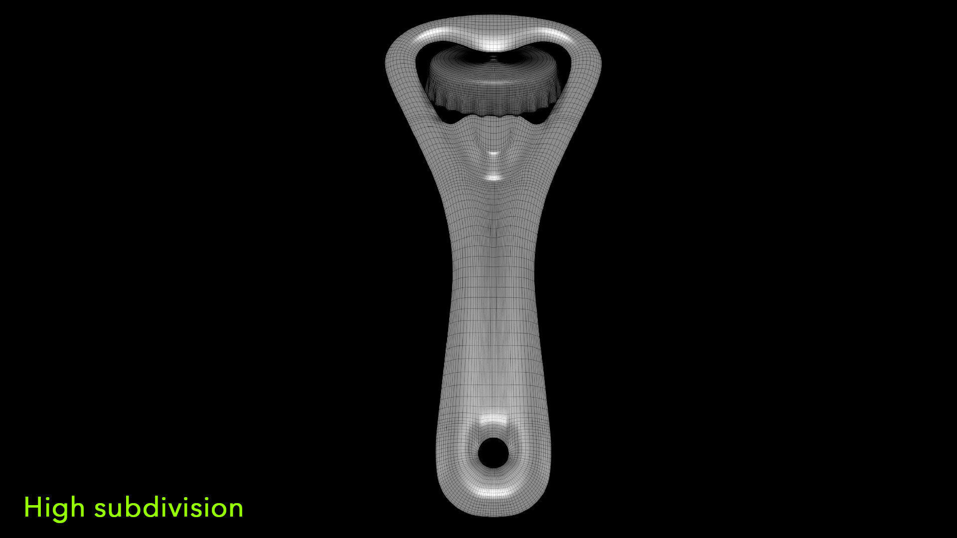 Bottle opener Low-poly 3D model_7