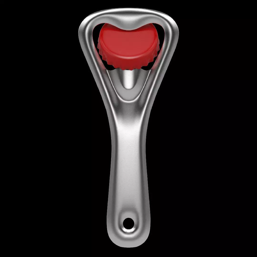 Bottle opener Low-poly 3D model_0