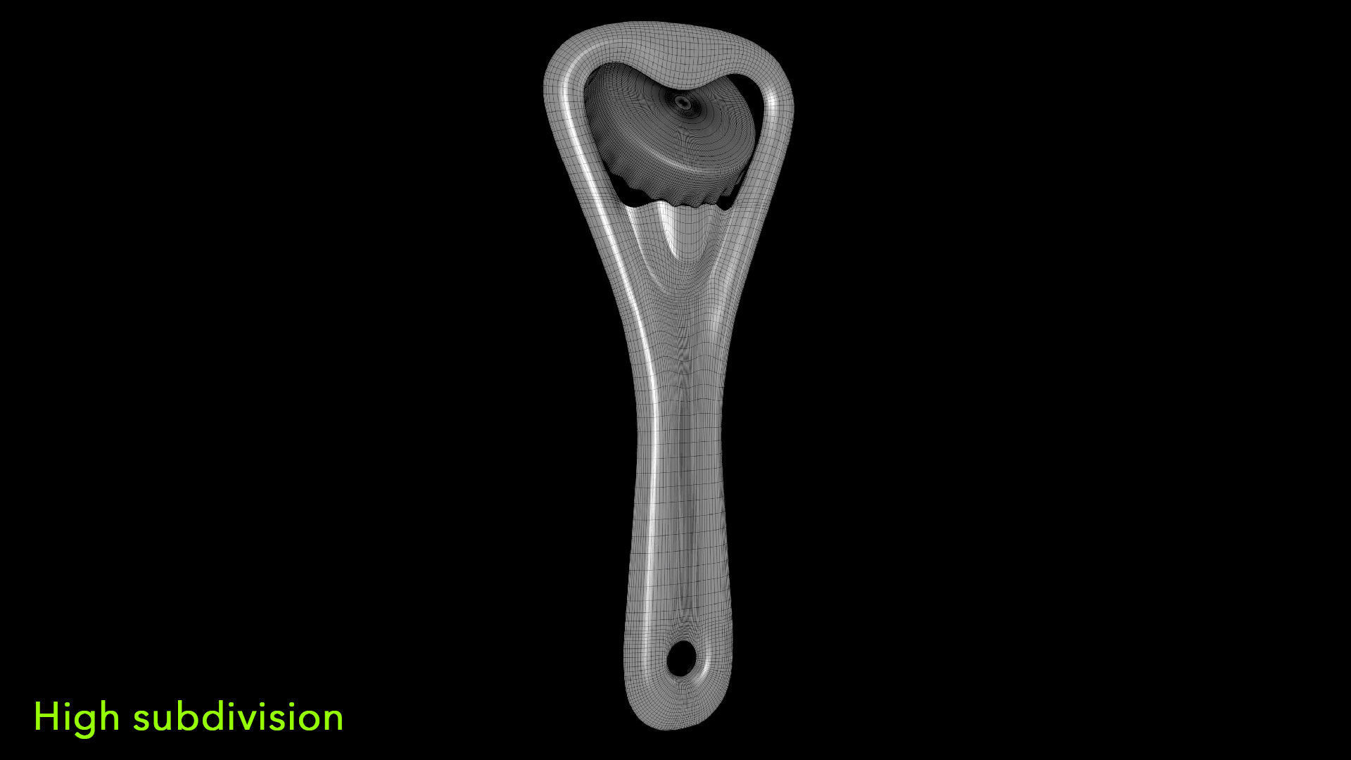 Bottle opener Low-poly 3D model_6