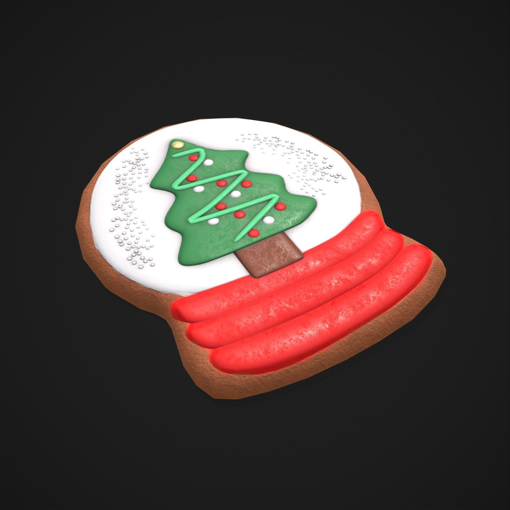 Snow Globe Cookie Low-poly 3D model_11