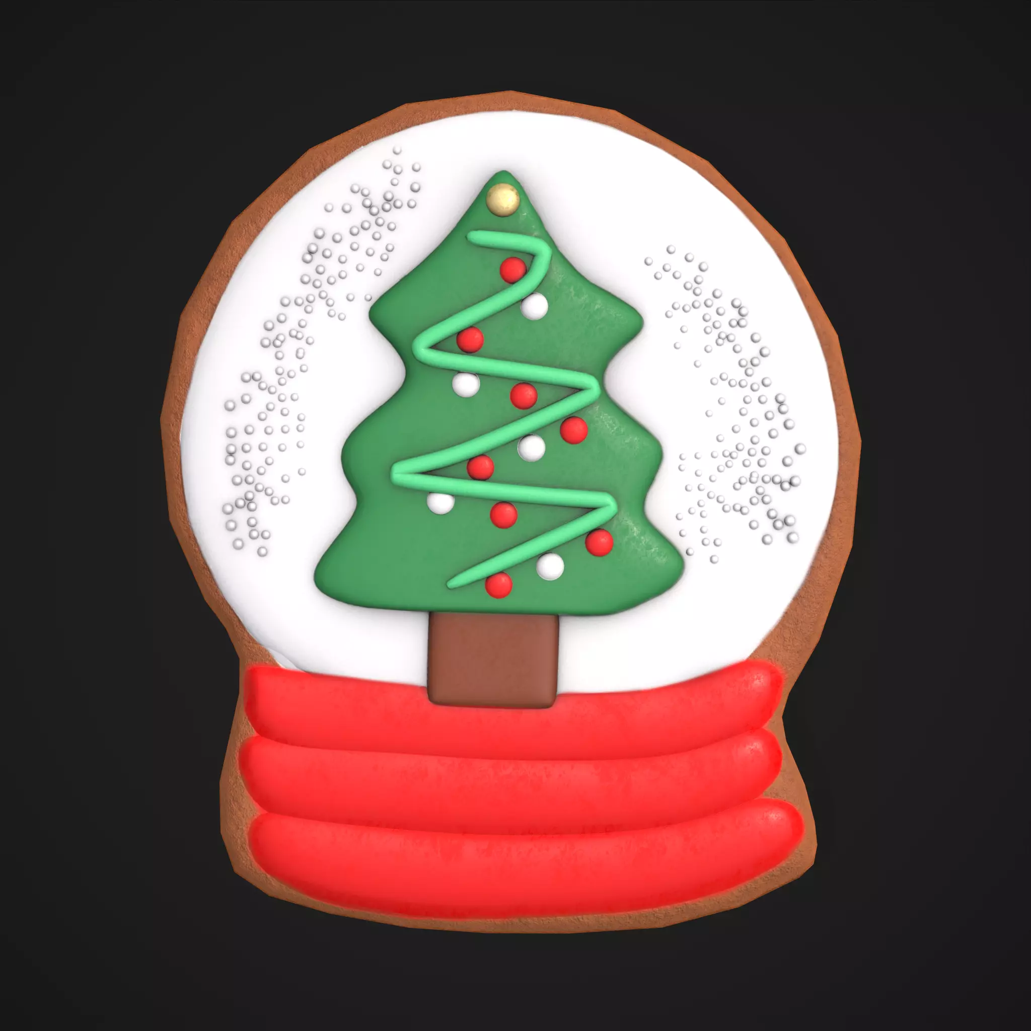 Snow Globe Cookie Low-poly 3D model_0
