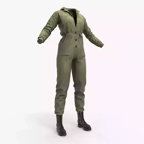 Woman Overalls with Boots Game Ready
