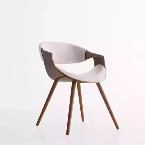 Modern Chair in Walnut Wood