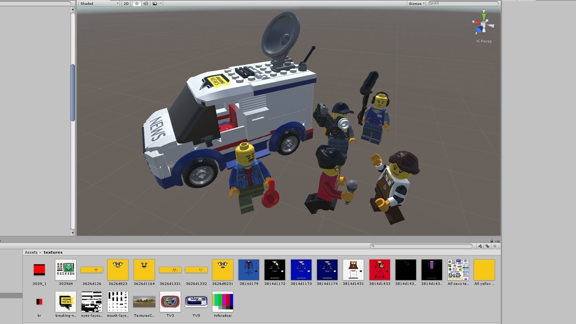 Lego crew reporters 3D model rigged | CGTrader