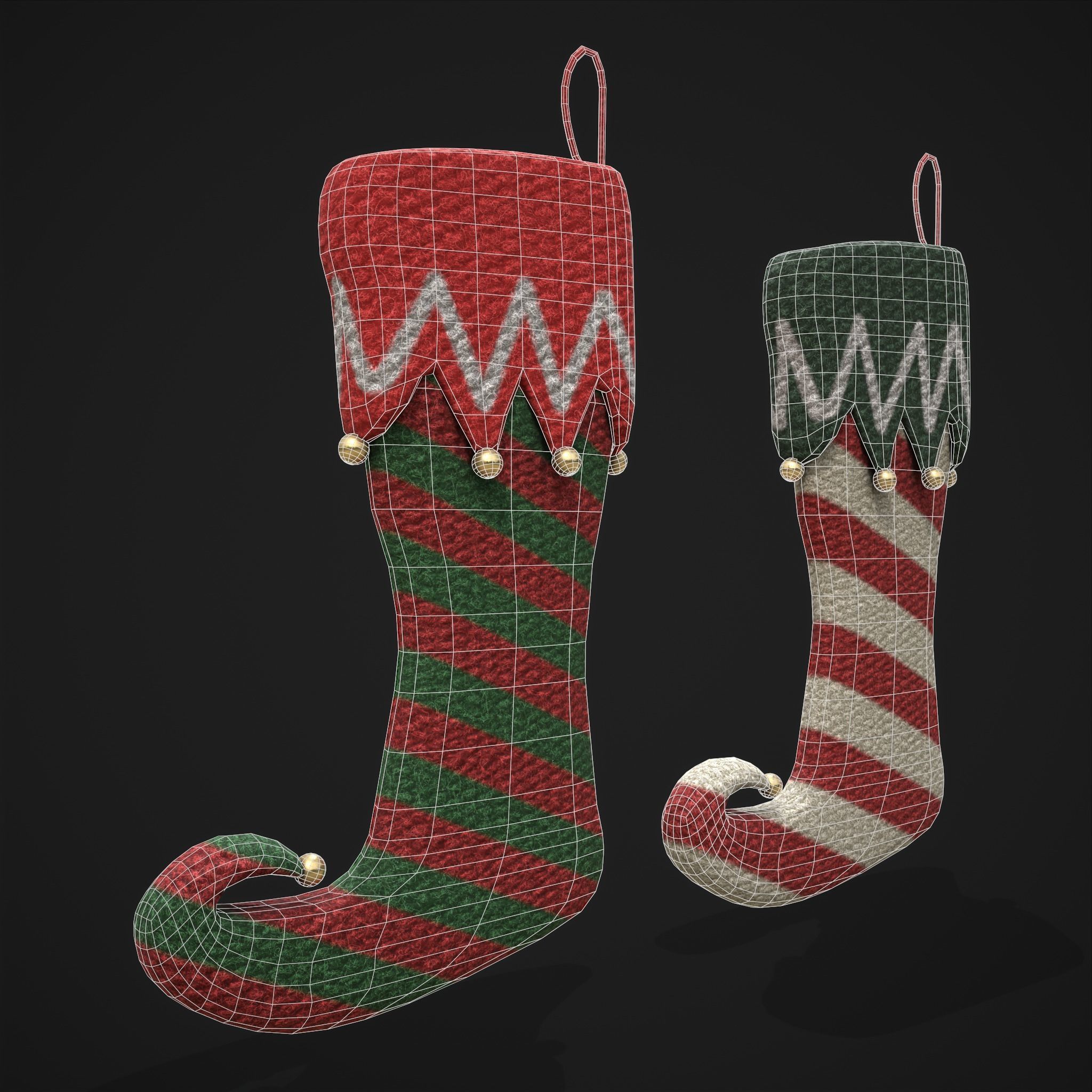 Stockings Low-poly 3D model_4
