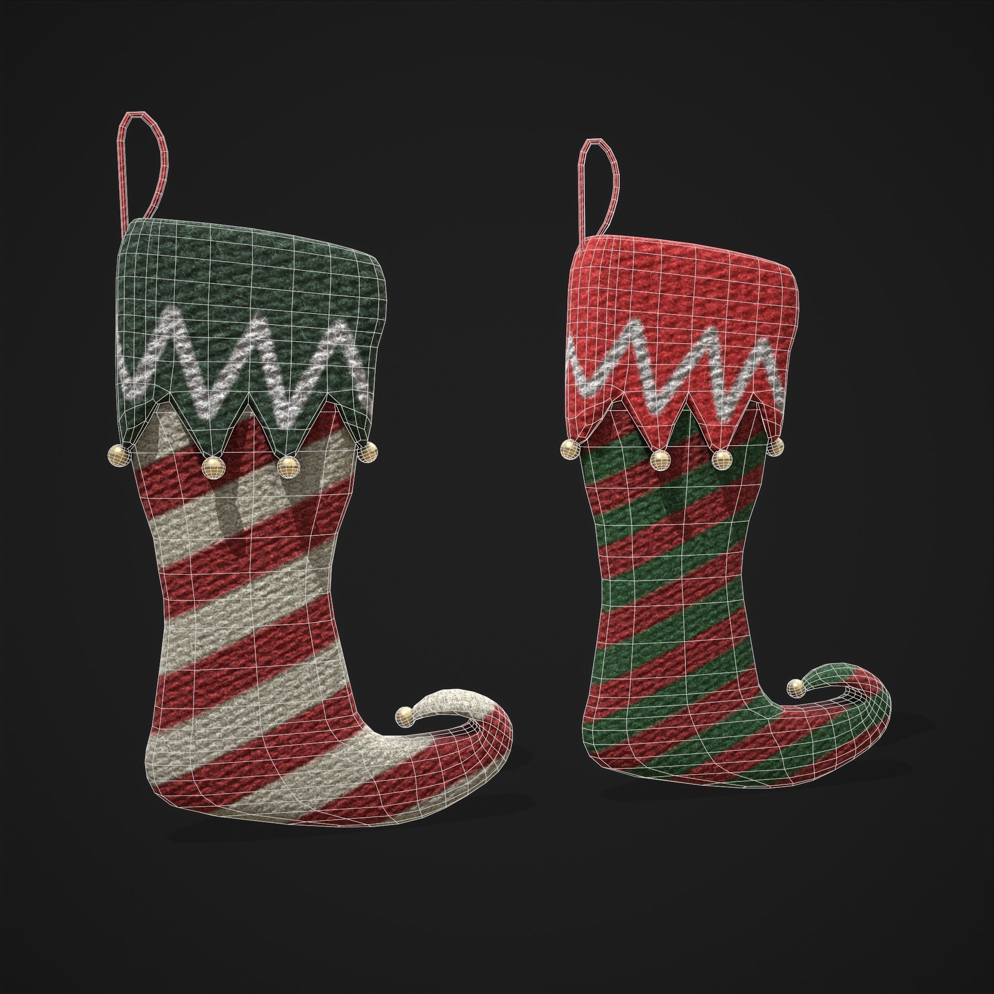 Stockings Low-poly 3D model_2