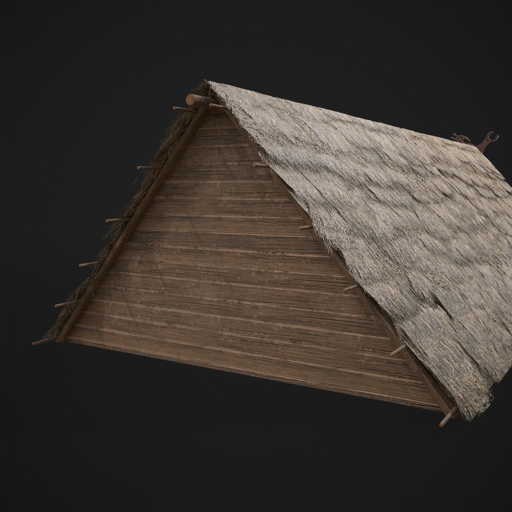 Viking Long House Low-poly 3D model_7