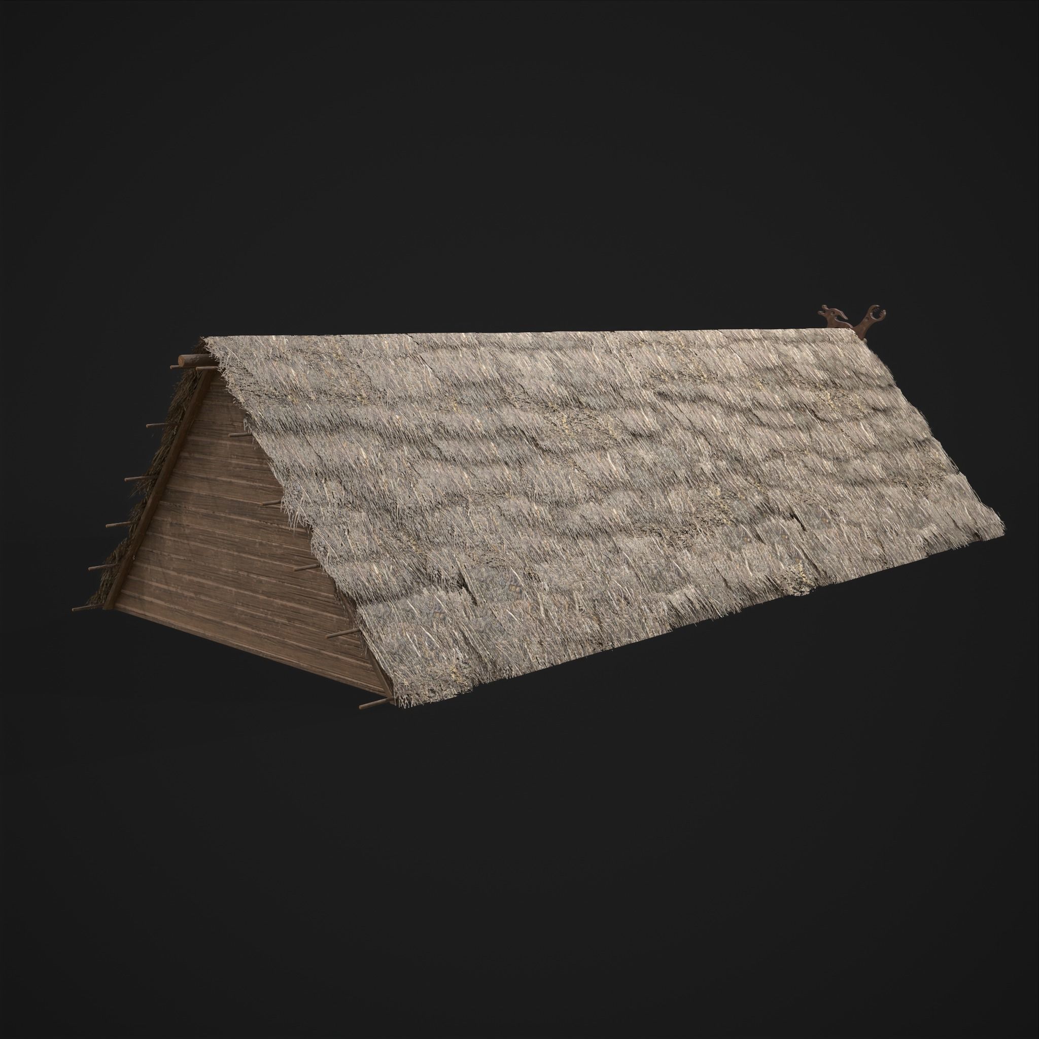 Viking Long House Low-poly 3D model_5