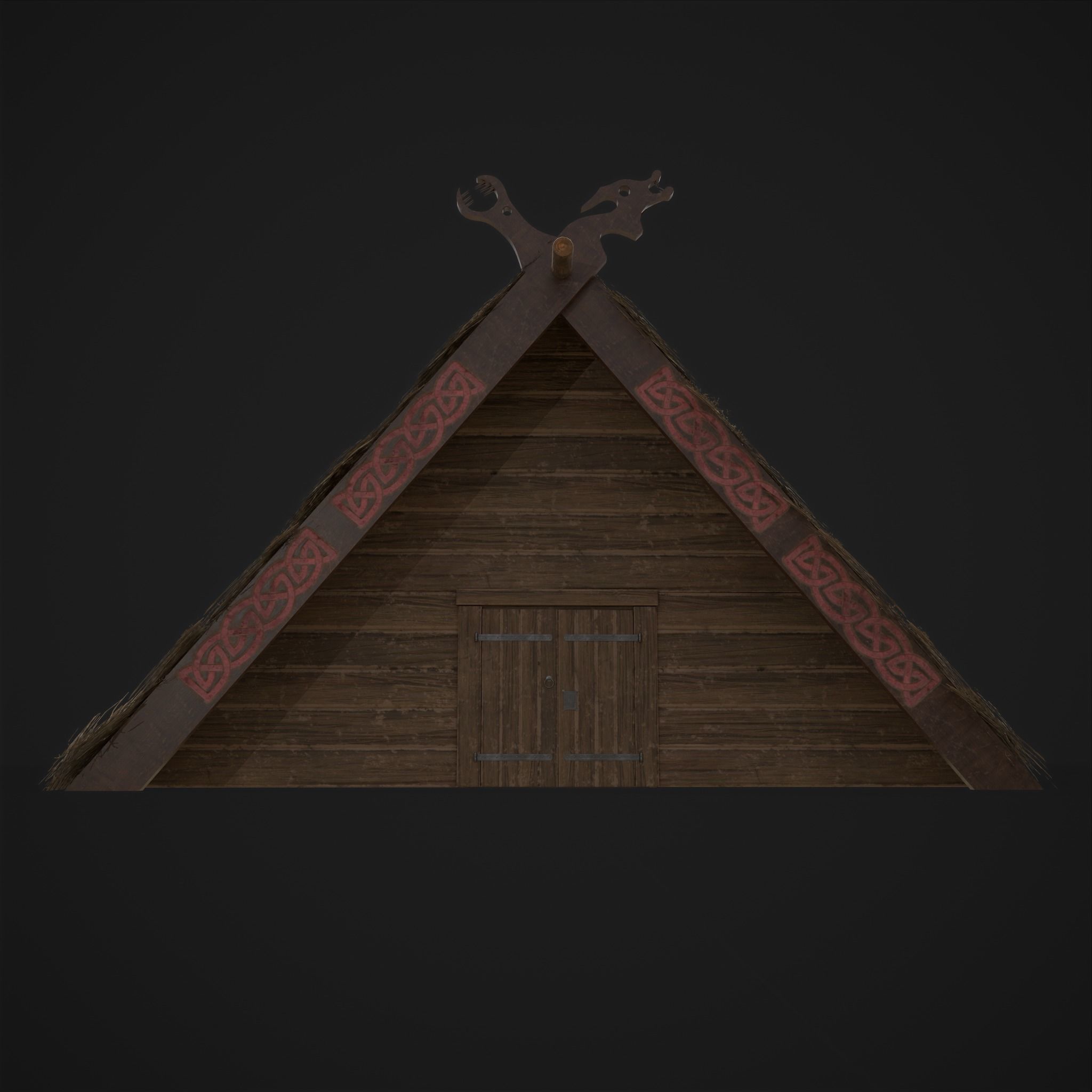 Viking Long House Low-poly 3D model_3