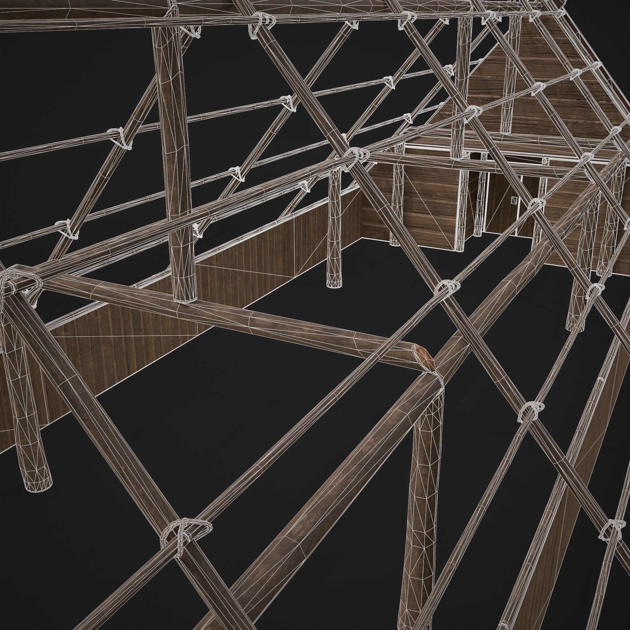 Viking Long House Low-poly 3D model_36