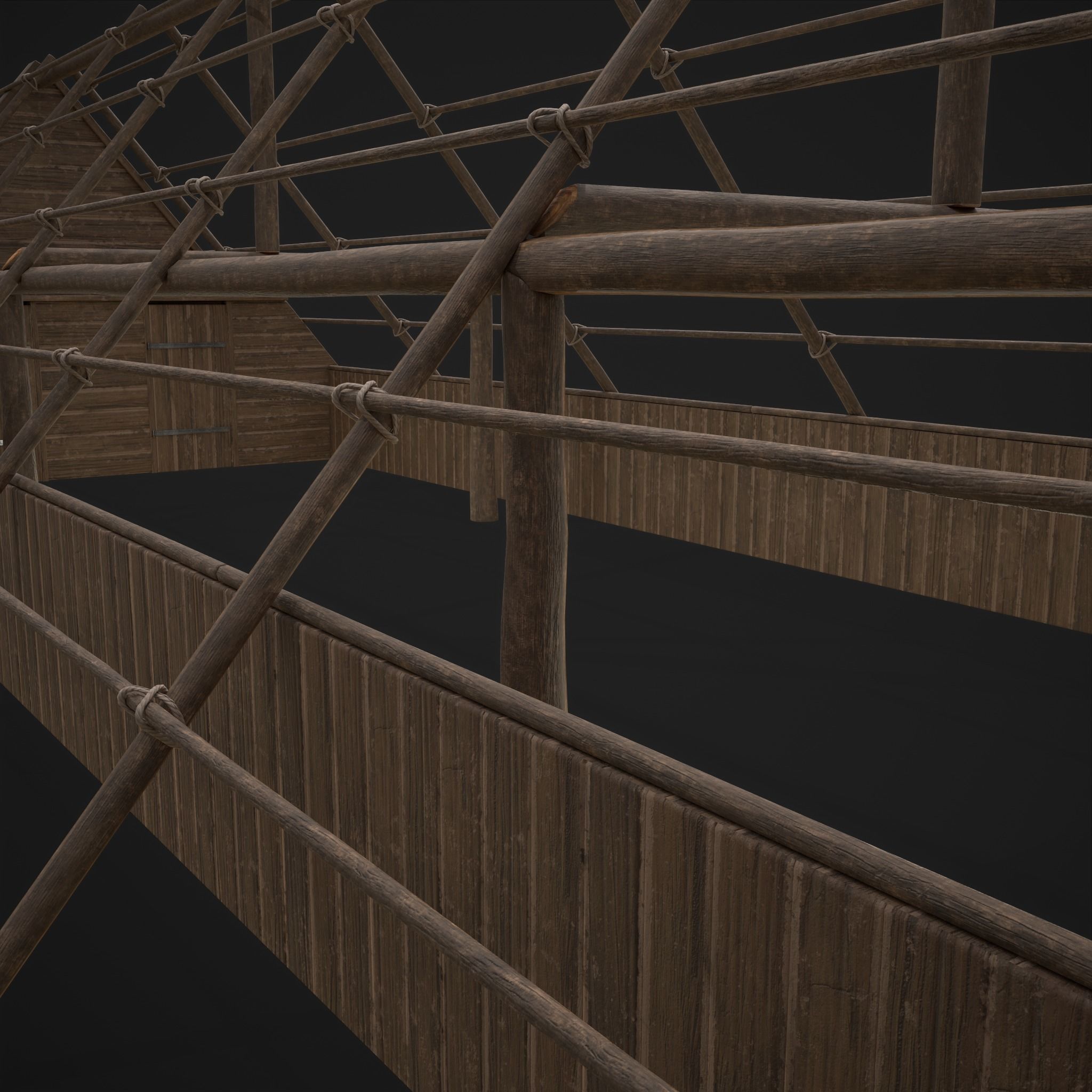 Viking Long House Low-poly 3D model_37