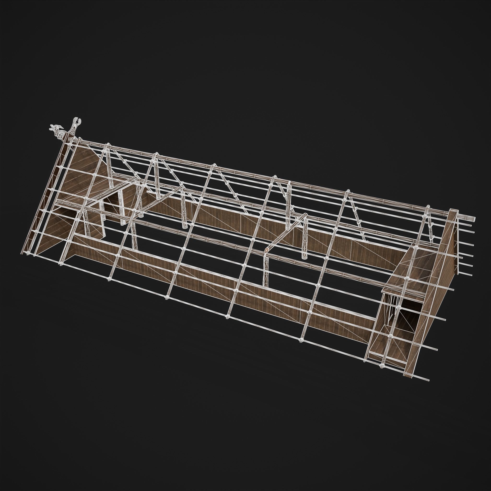 Viking Long House Low-poly 3D model_32