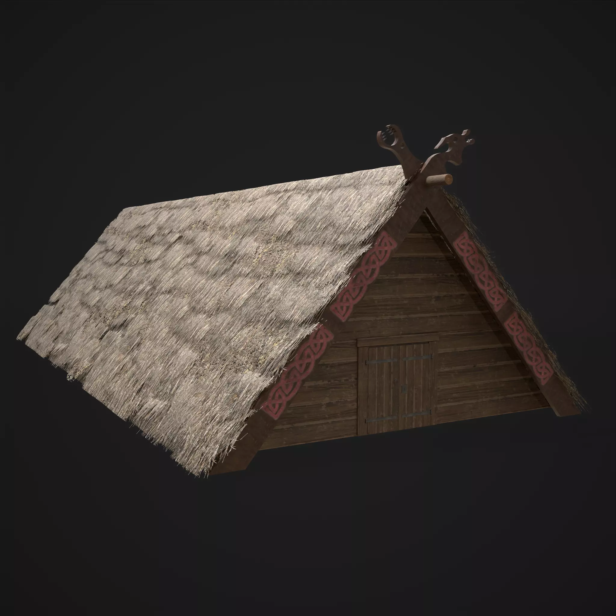 Viking Long House Low-poly 3D model_0