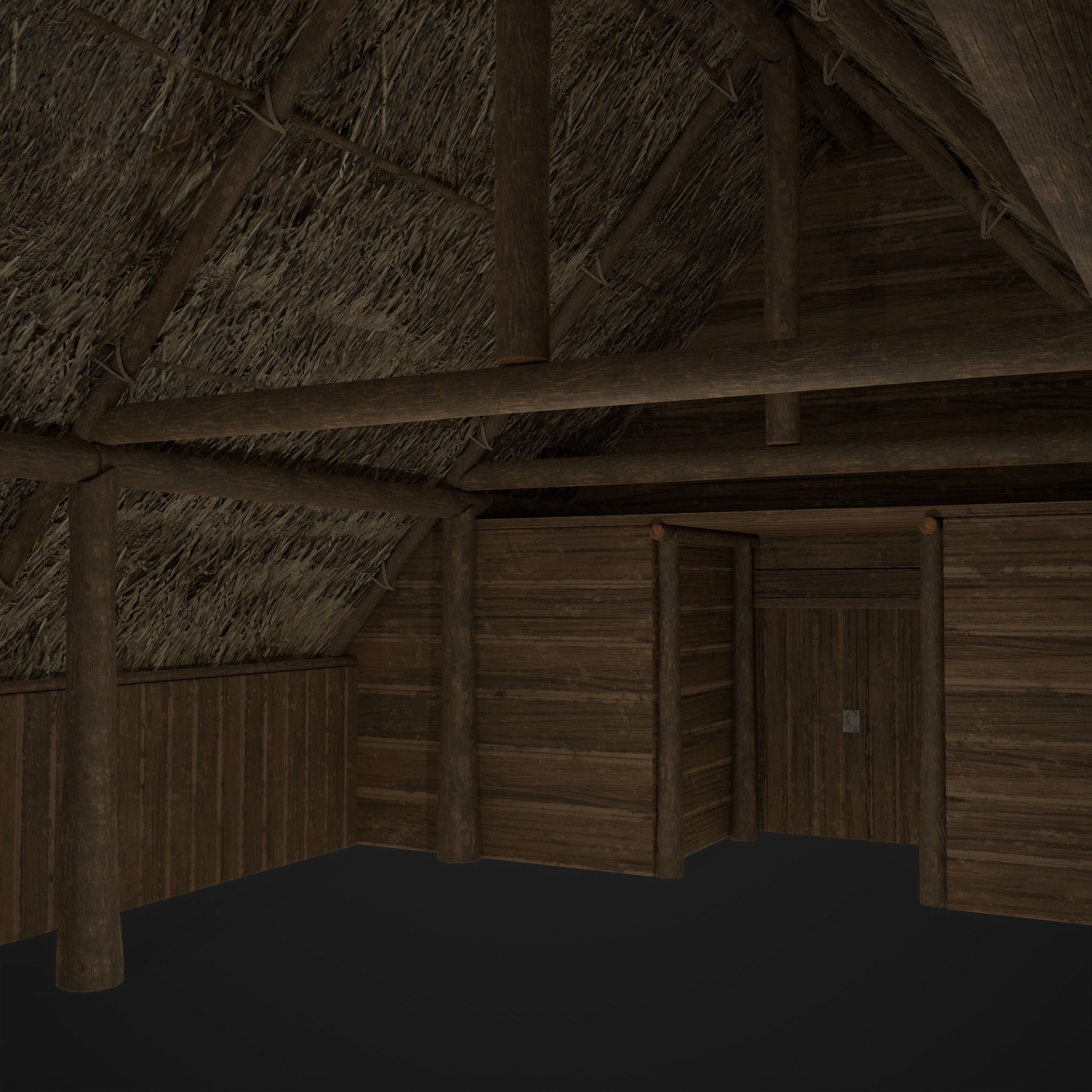 Viking Long House Low-poly 3D model_19