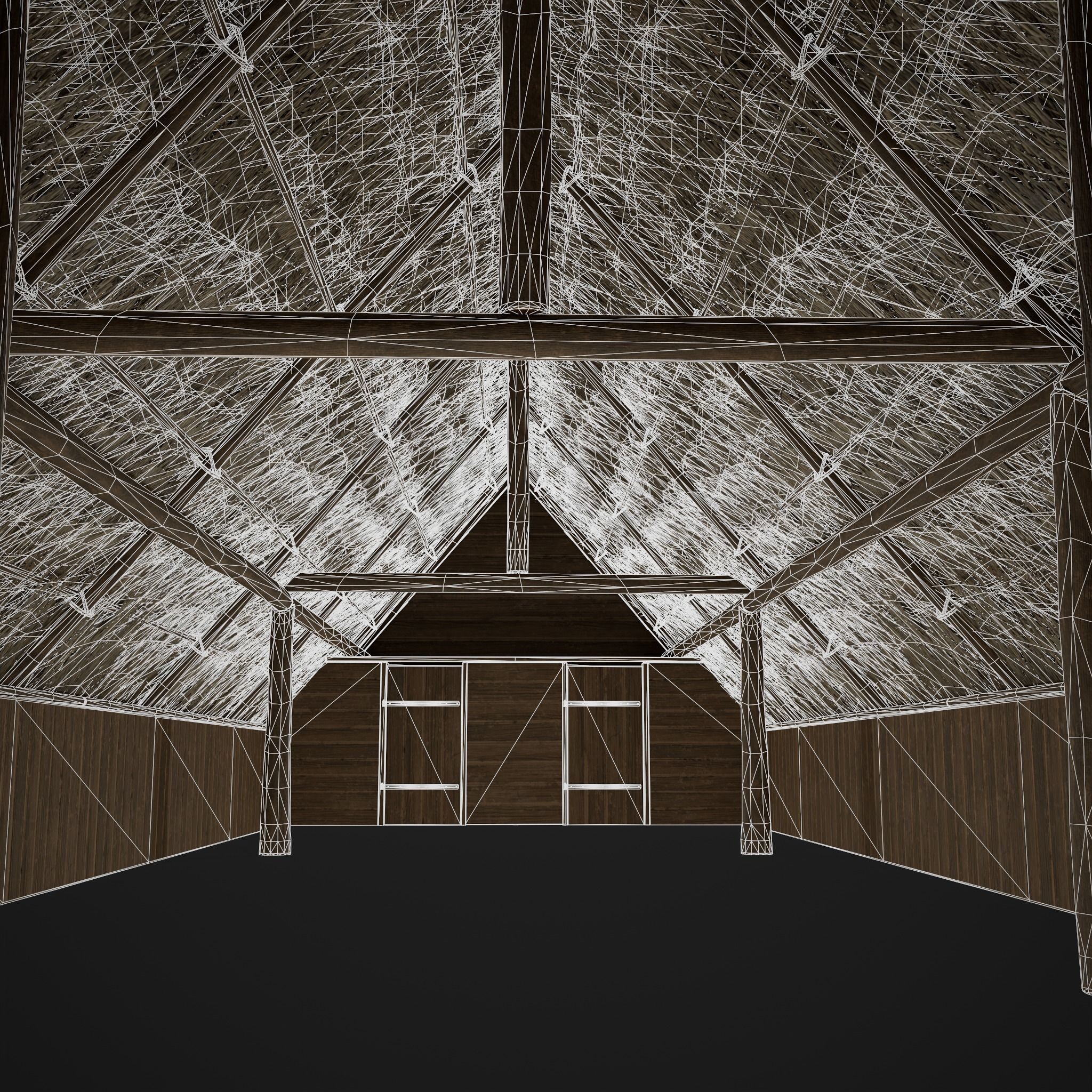 Viking Long House Low-poly 3D model_14