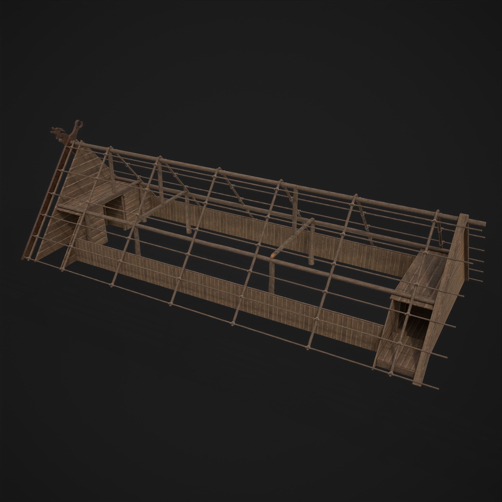 Viking Long House Low-poly 3D model_31