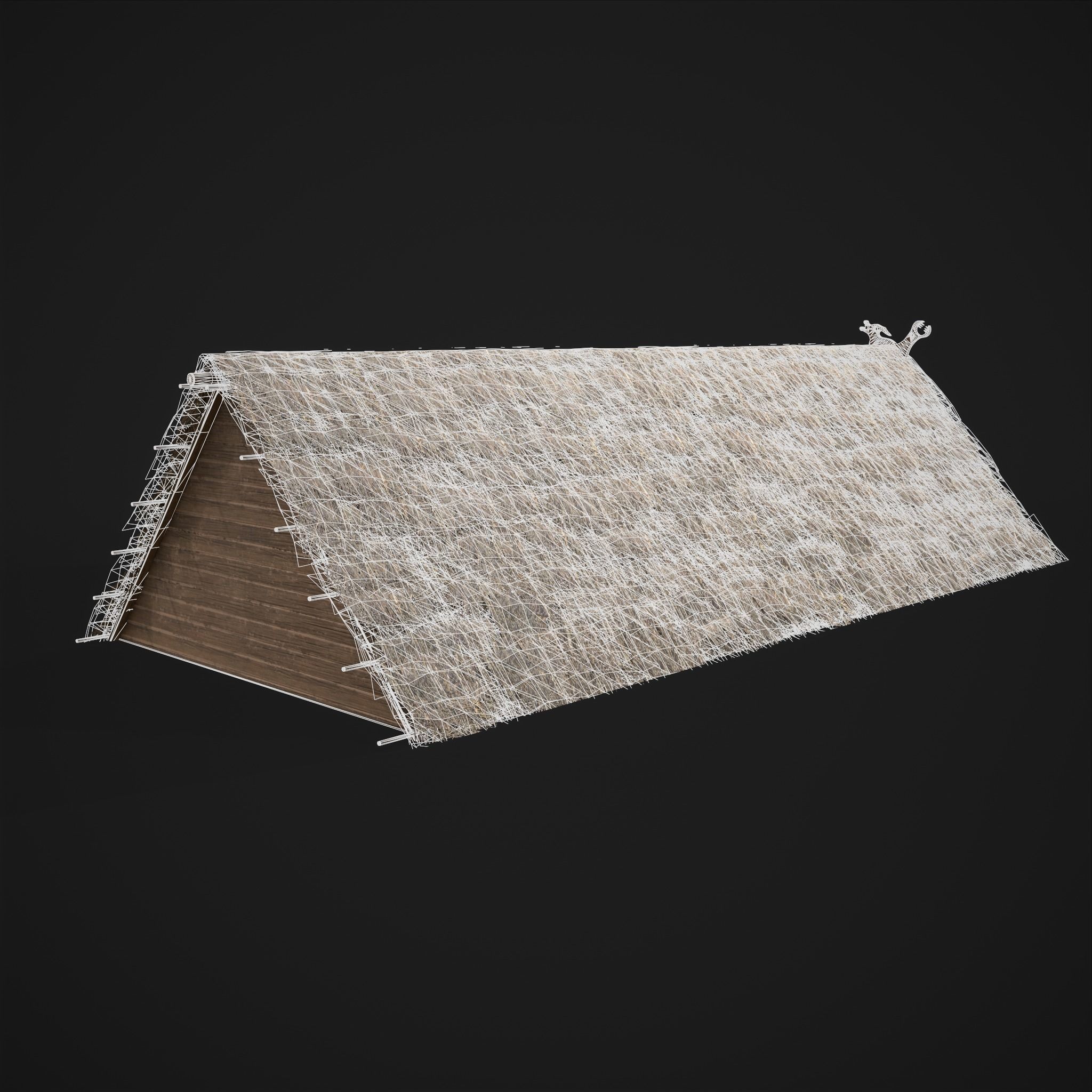 Viking Long House Low-poly 3D model_6