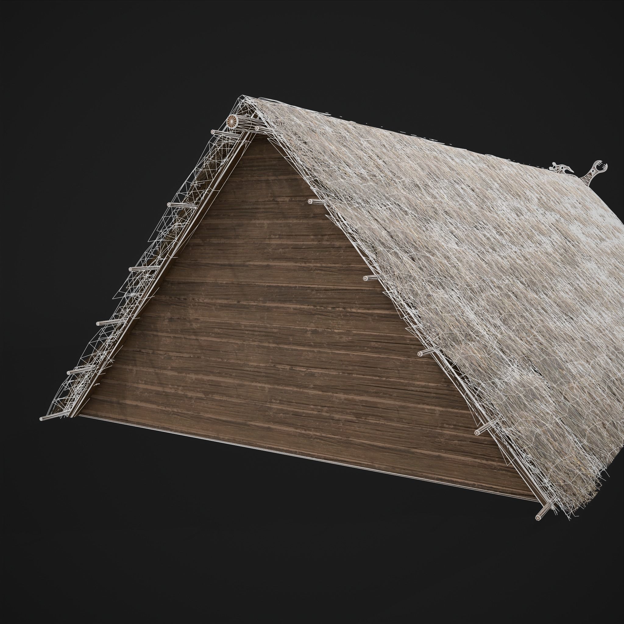 Viking Long House Low-poly 3D model_8