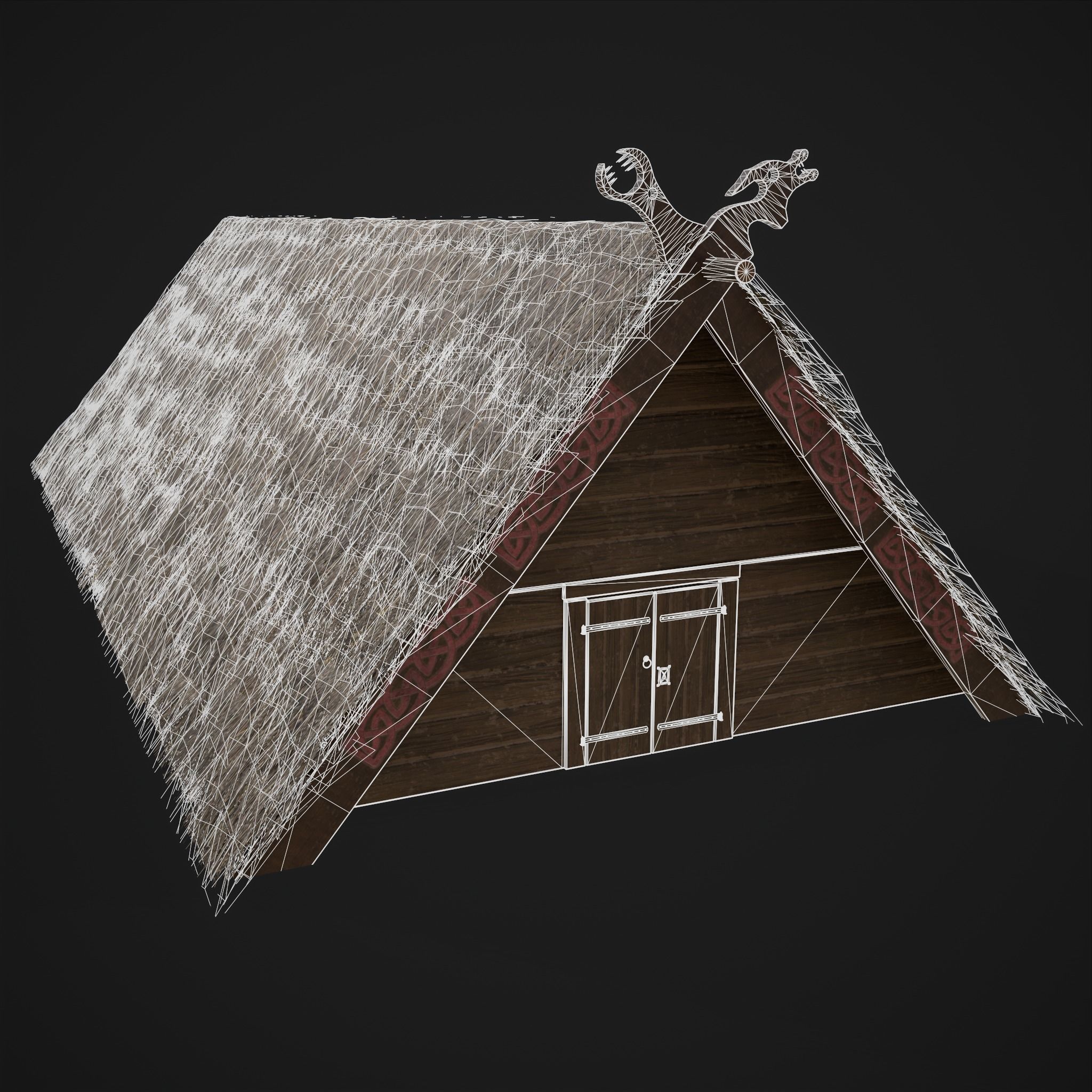 Viking Long House Low-poly 3D model_42