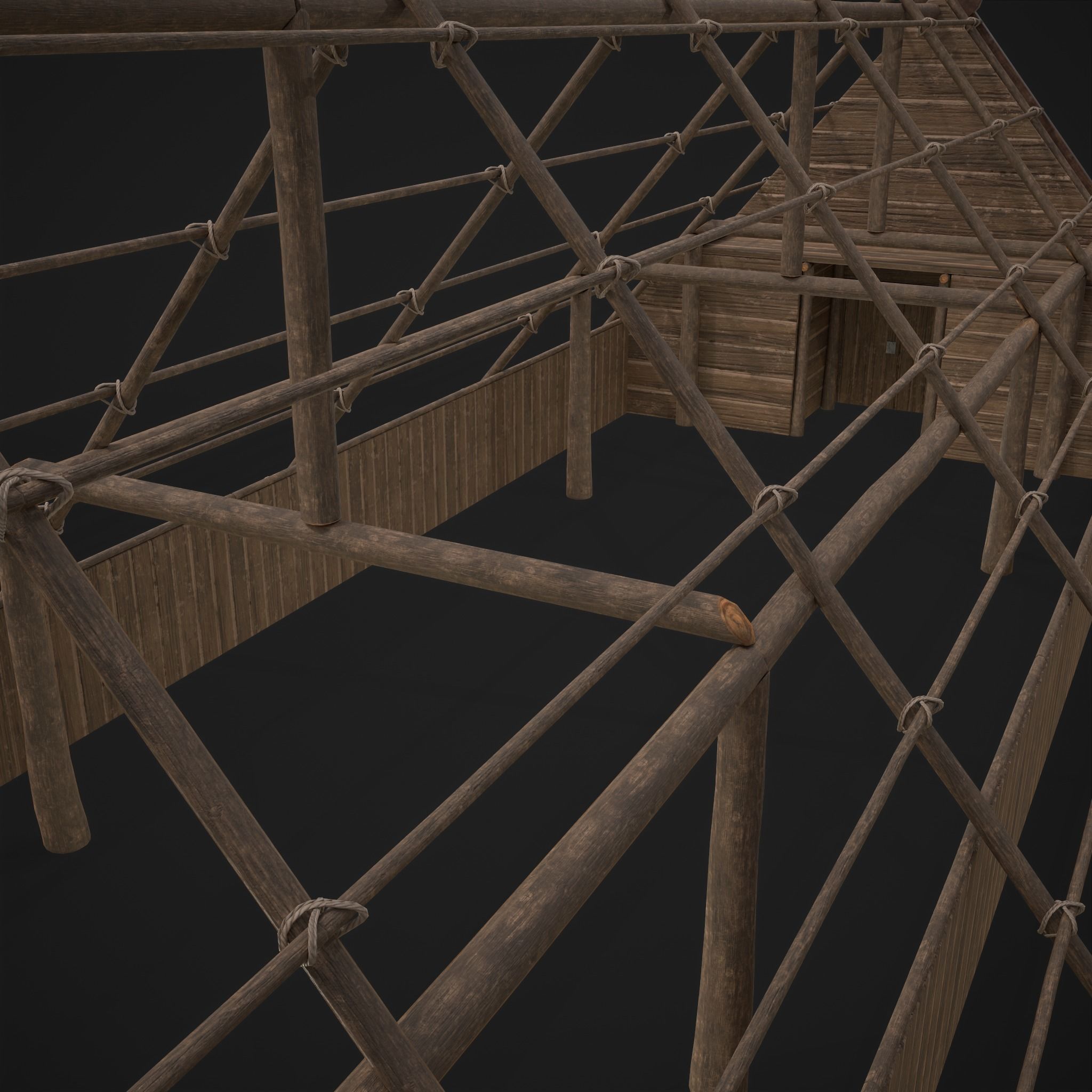 Viking Long House Low-poly 3D model_35