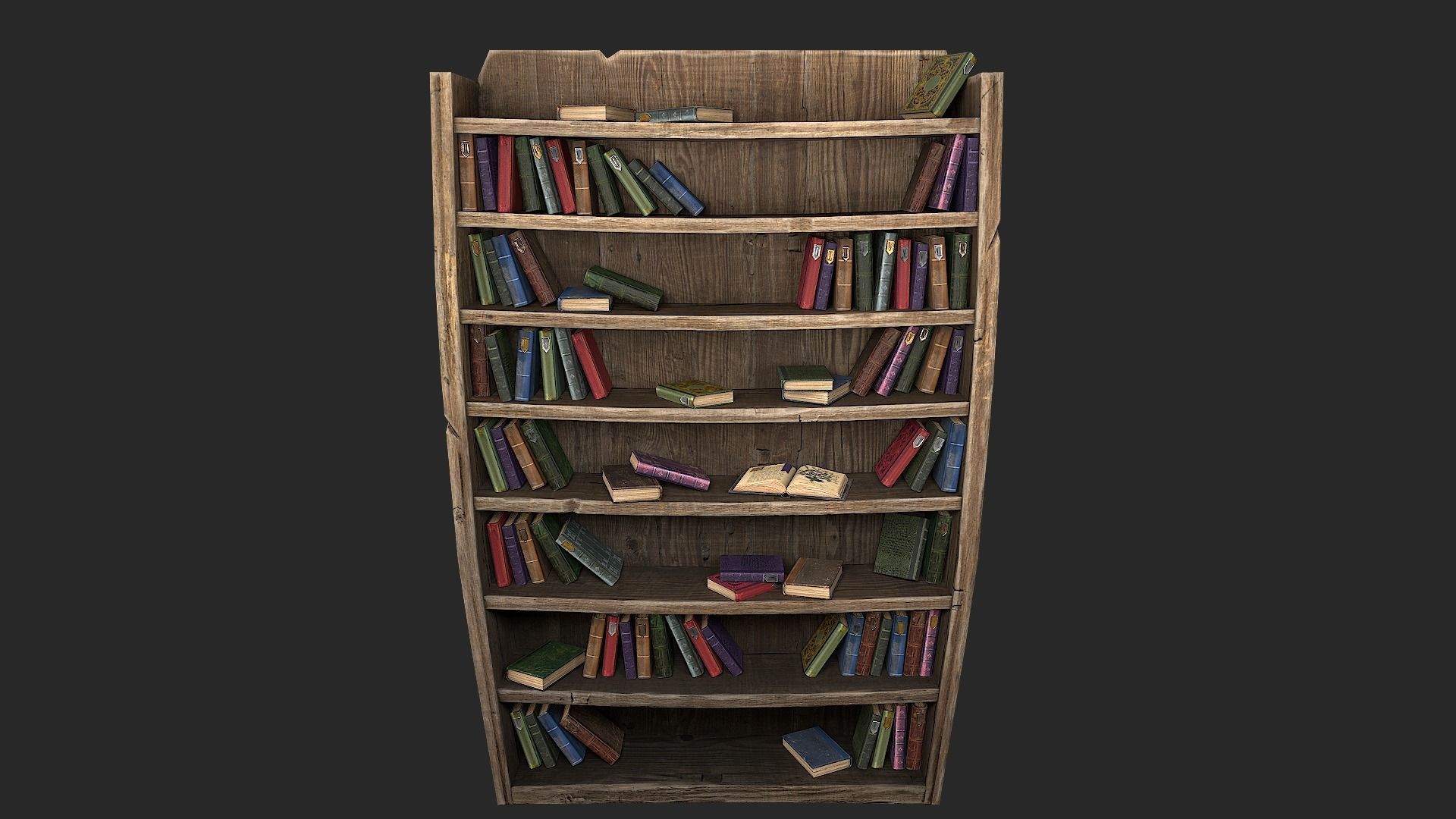 Medieval Library Furniture Set Low-poly 3D model_6