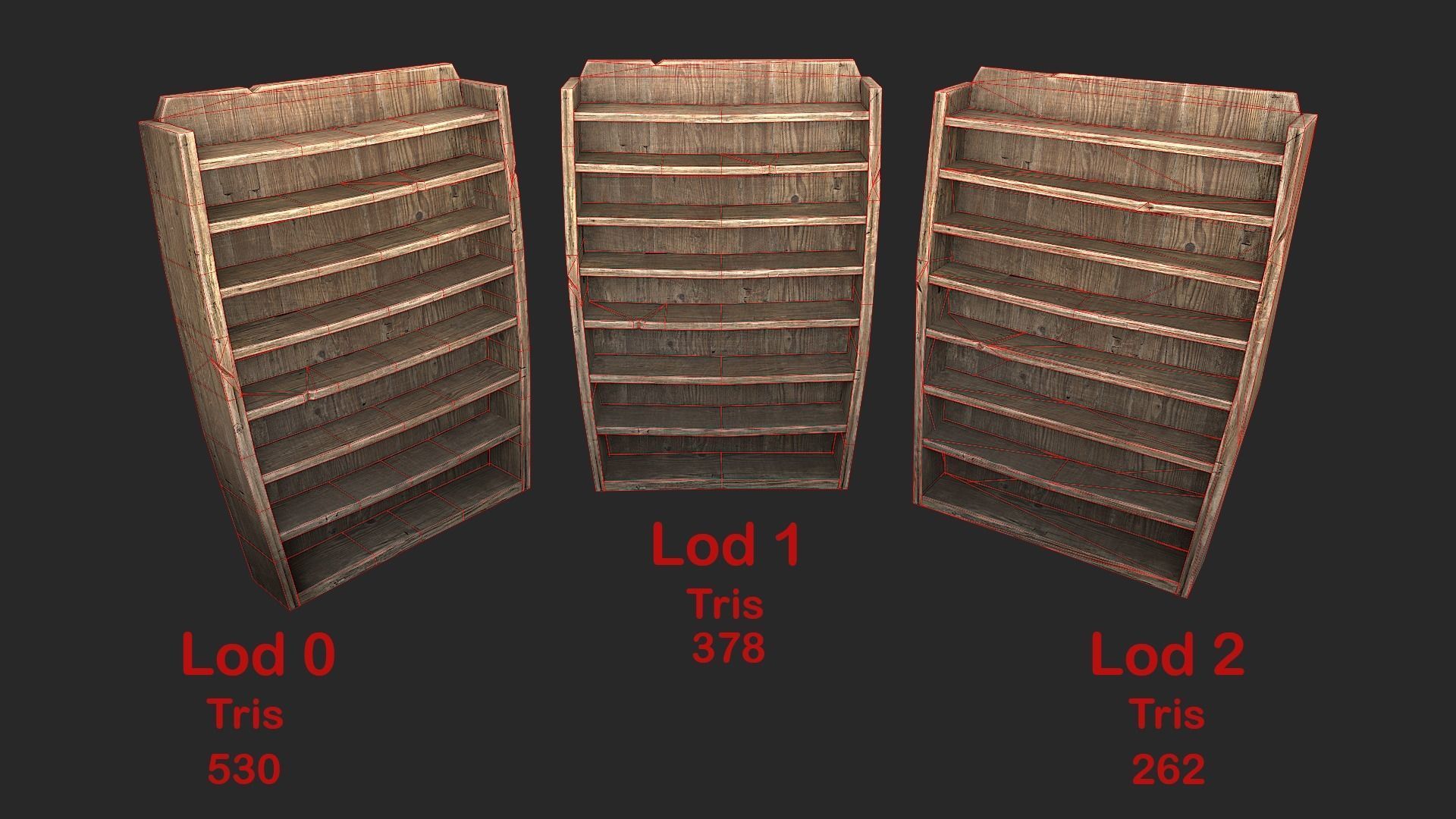 Medieval Library Furniture Set Low-poly 3D model_9