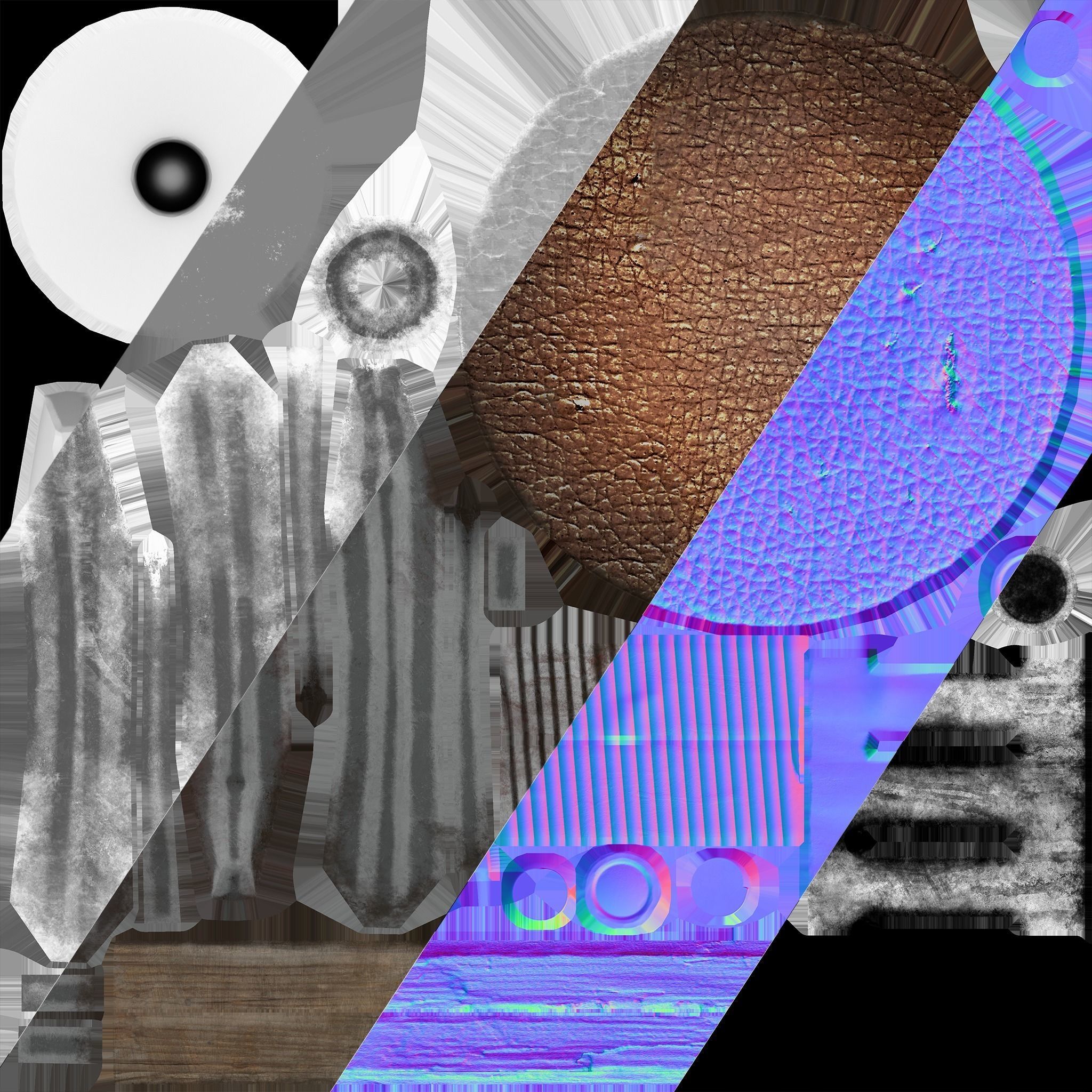 Medieval Library Furniture Set Low-poly 3D model_32