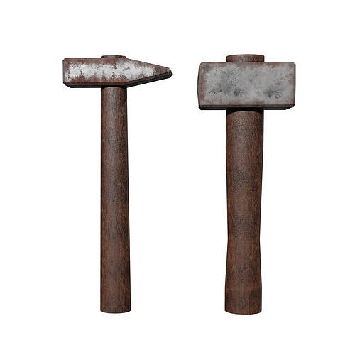 Hammer and chisel Free low-poly 3D model