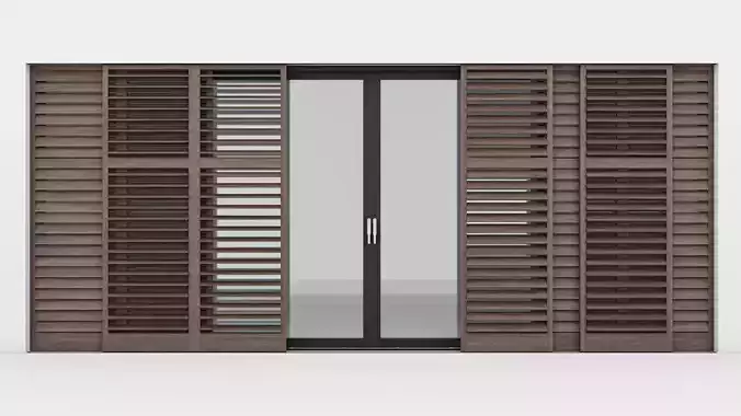 Aluminium door 10 3D model