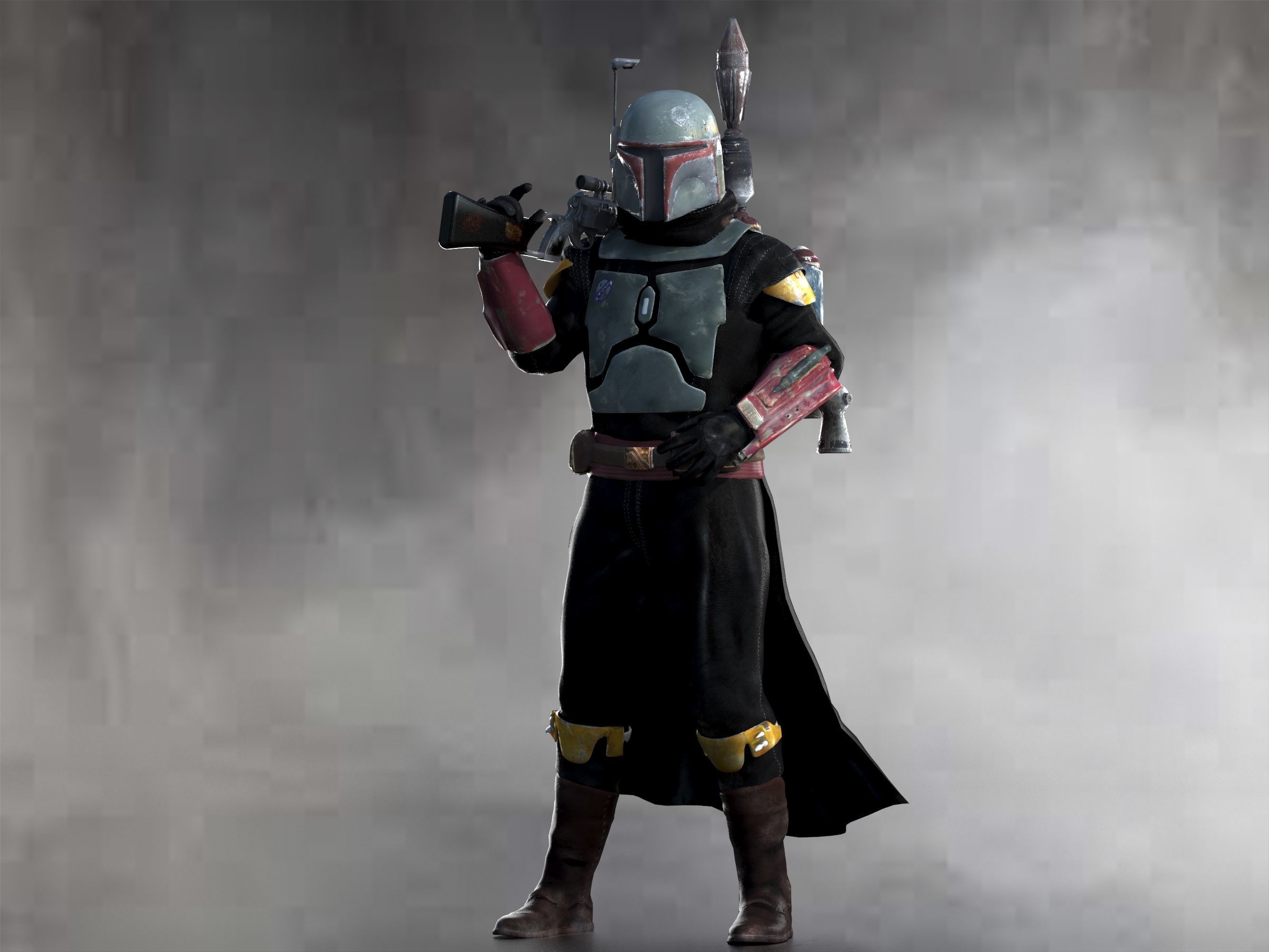 Boba Fett Low-poly 3D model_5