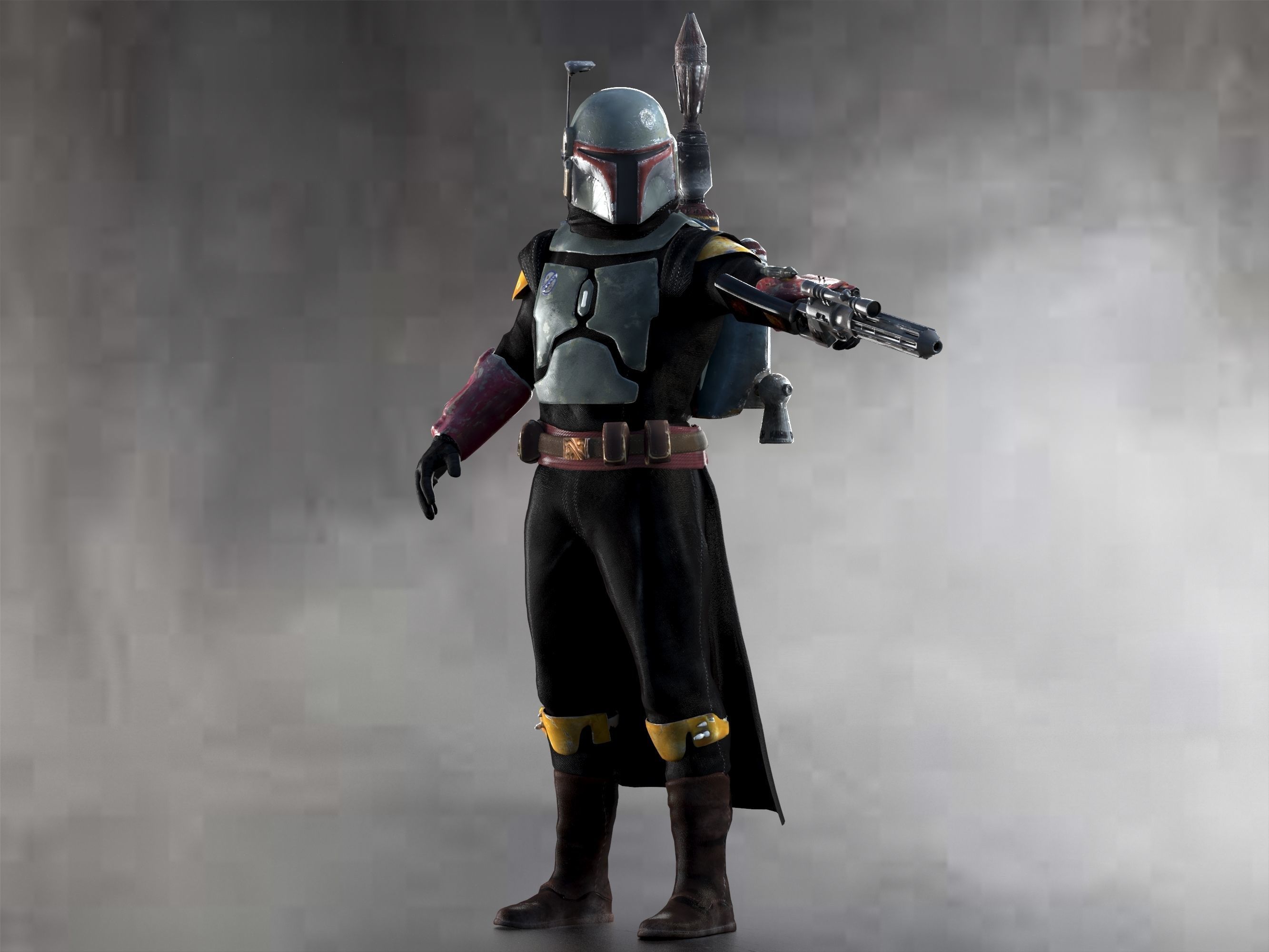Boba Fett Low-poly 3D model_7