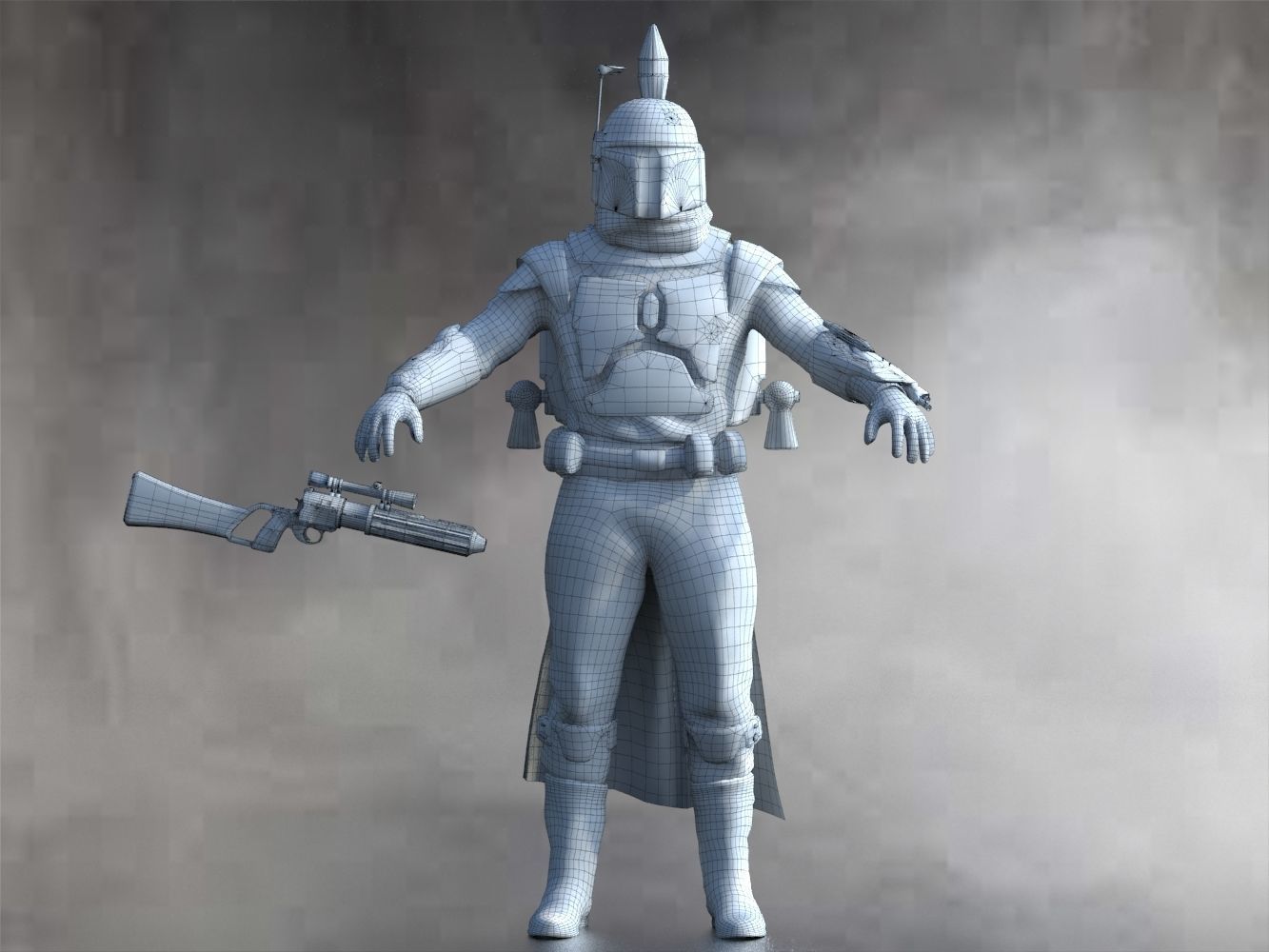 Boba Fett Low-poly 3D model_10