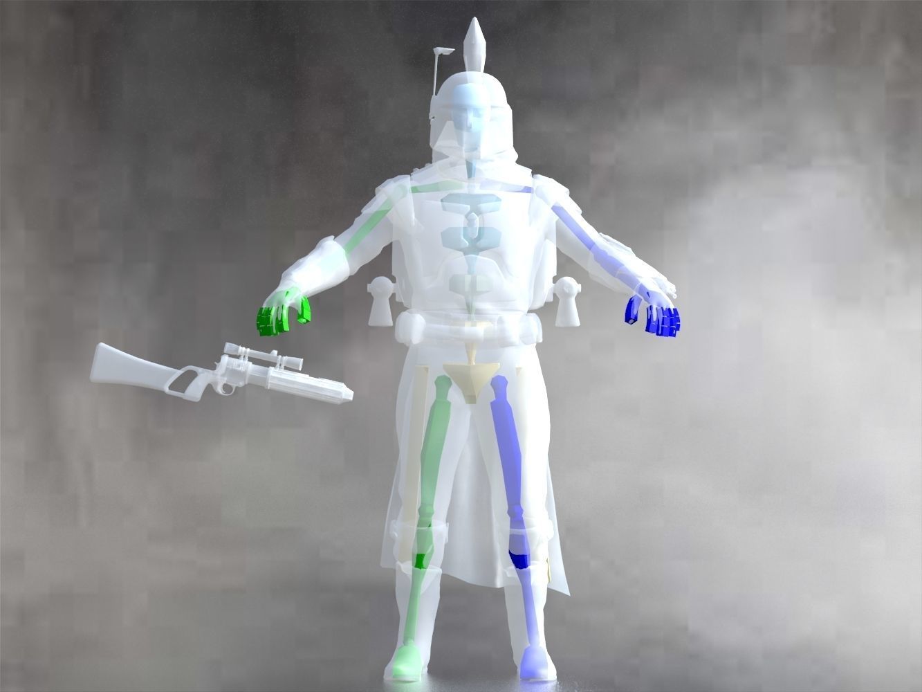 Boba Fett Low-poly 3D model_11