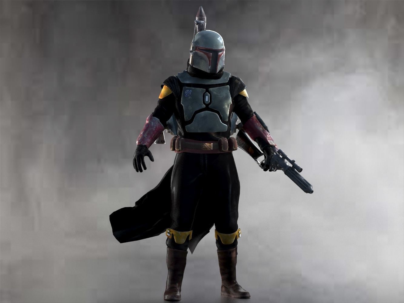 Boba Fett Low-poly 3D model_4
